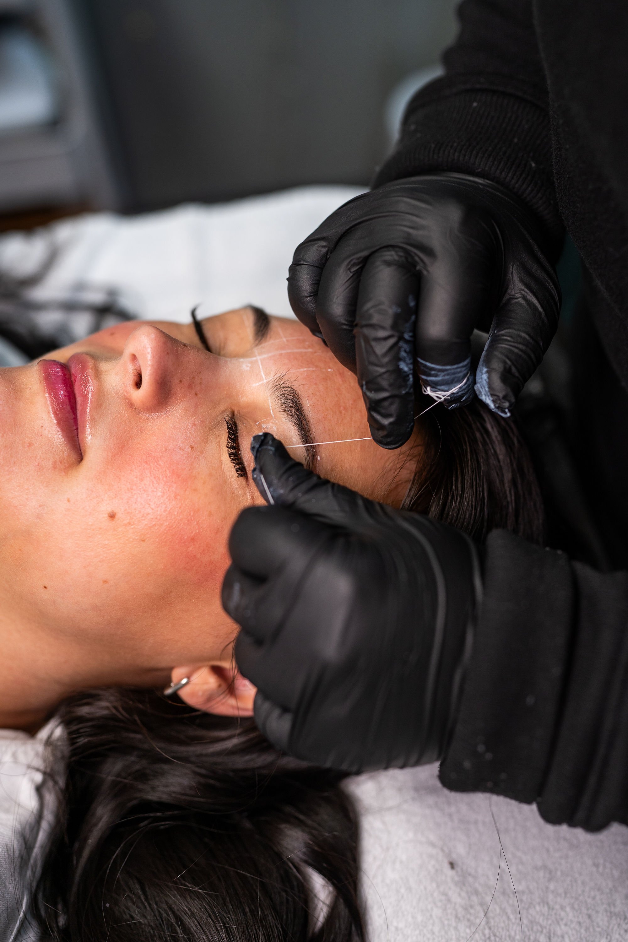 Professional brow shaping service at Maxwell’s Salon & Spa in Olympia, WA
