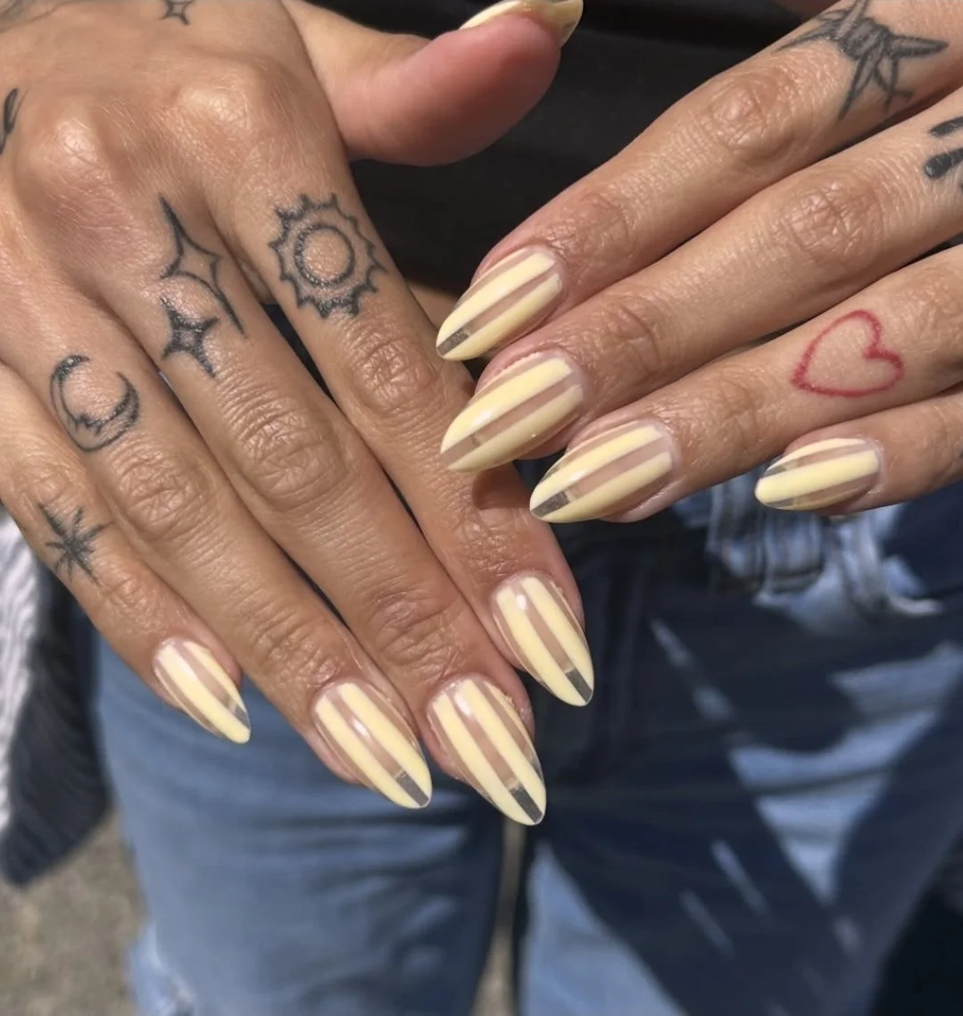Gel-X nail extensions with custom nail art at Maxwell’s Salon & Spa in Olympia, WA
