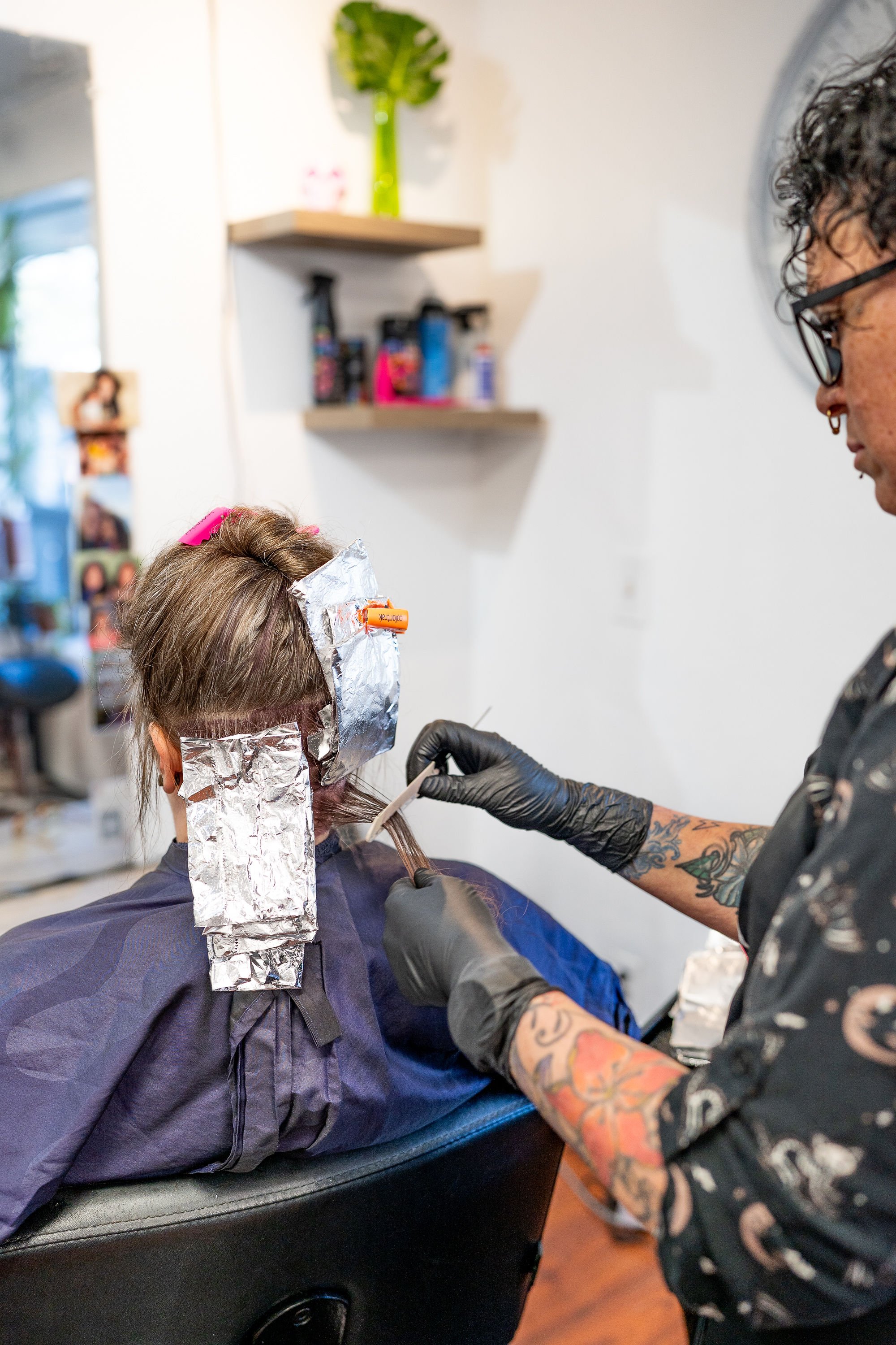 Hair color and foiling service at Maxwell’s Salon & Spa in Olympia, WA