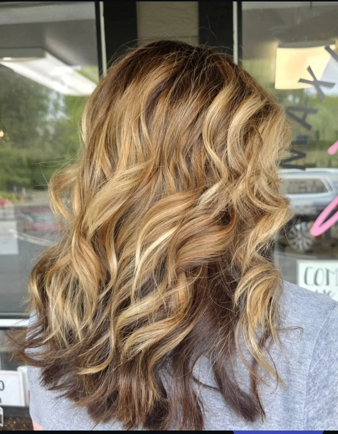 Dimensional balayage hair color at Maxwell’s Salon & Spa in Olympia, WA
