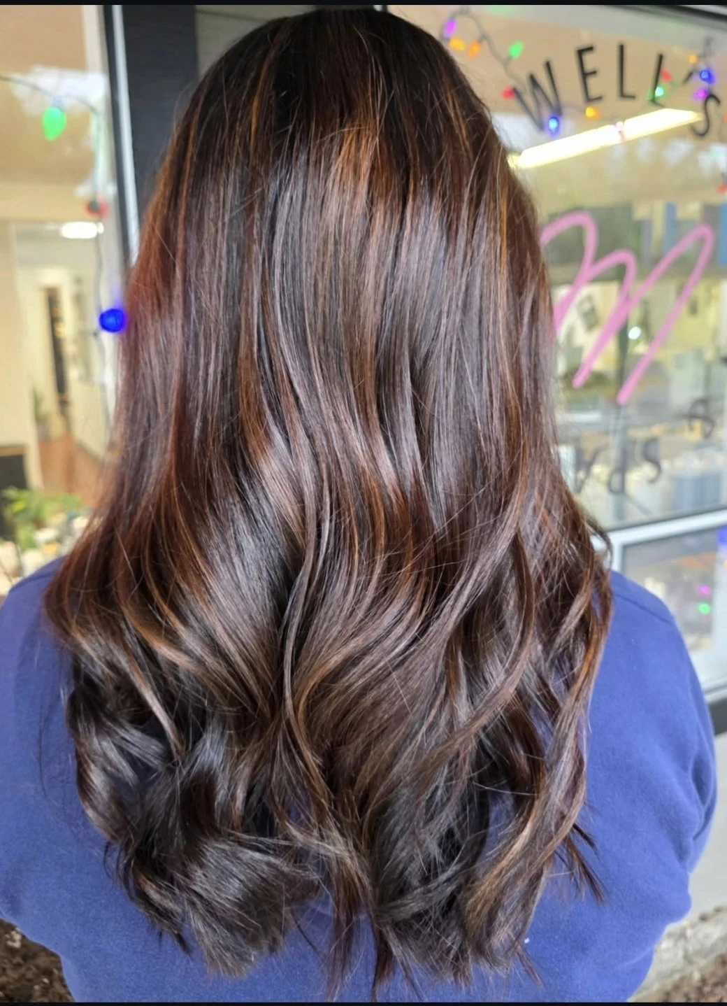 Dimensional balayage hair color at Maxwell’s Salon & Spa in Olympia, WA