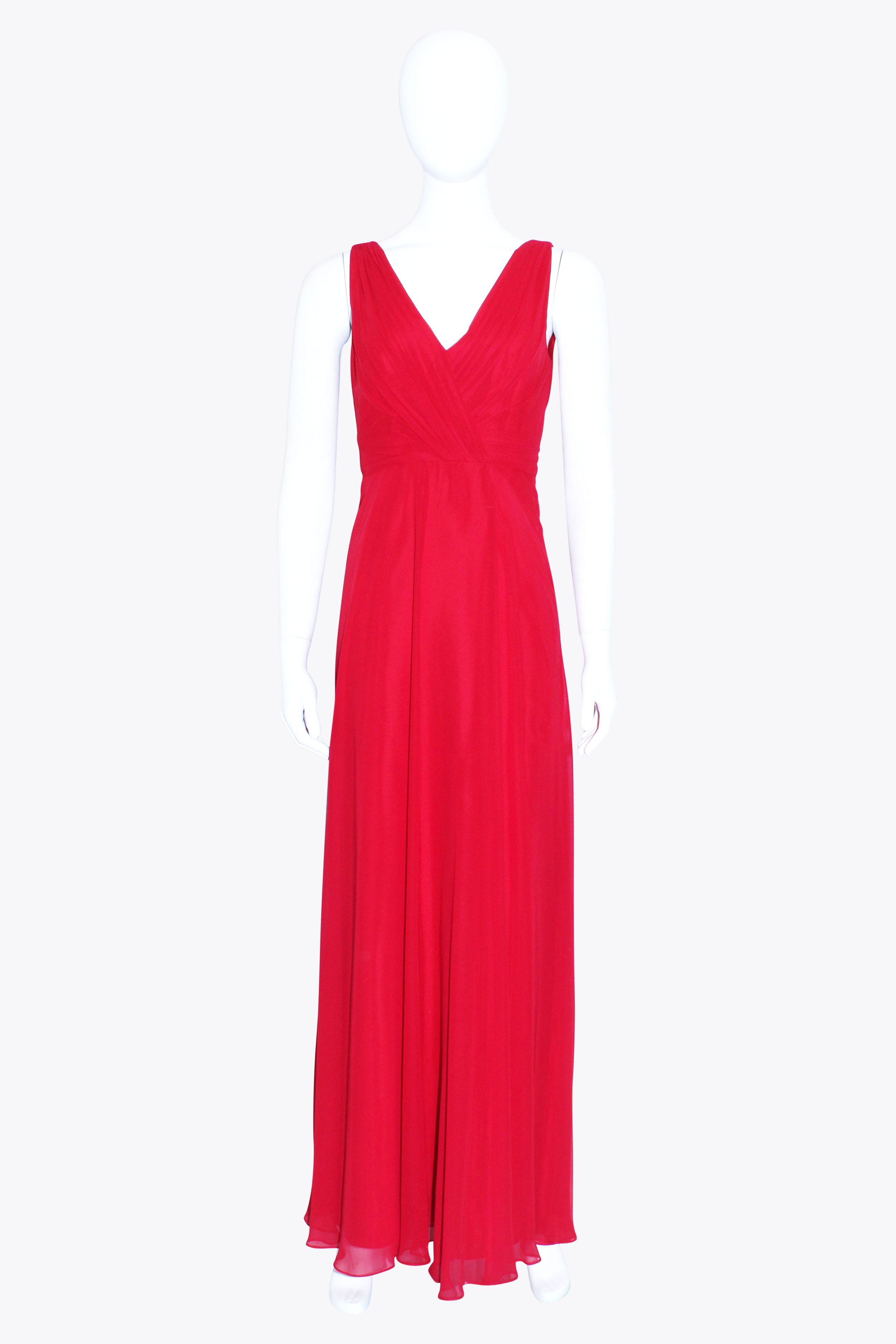 Jenny Packham Red V-Neck Dress