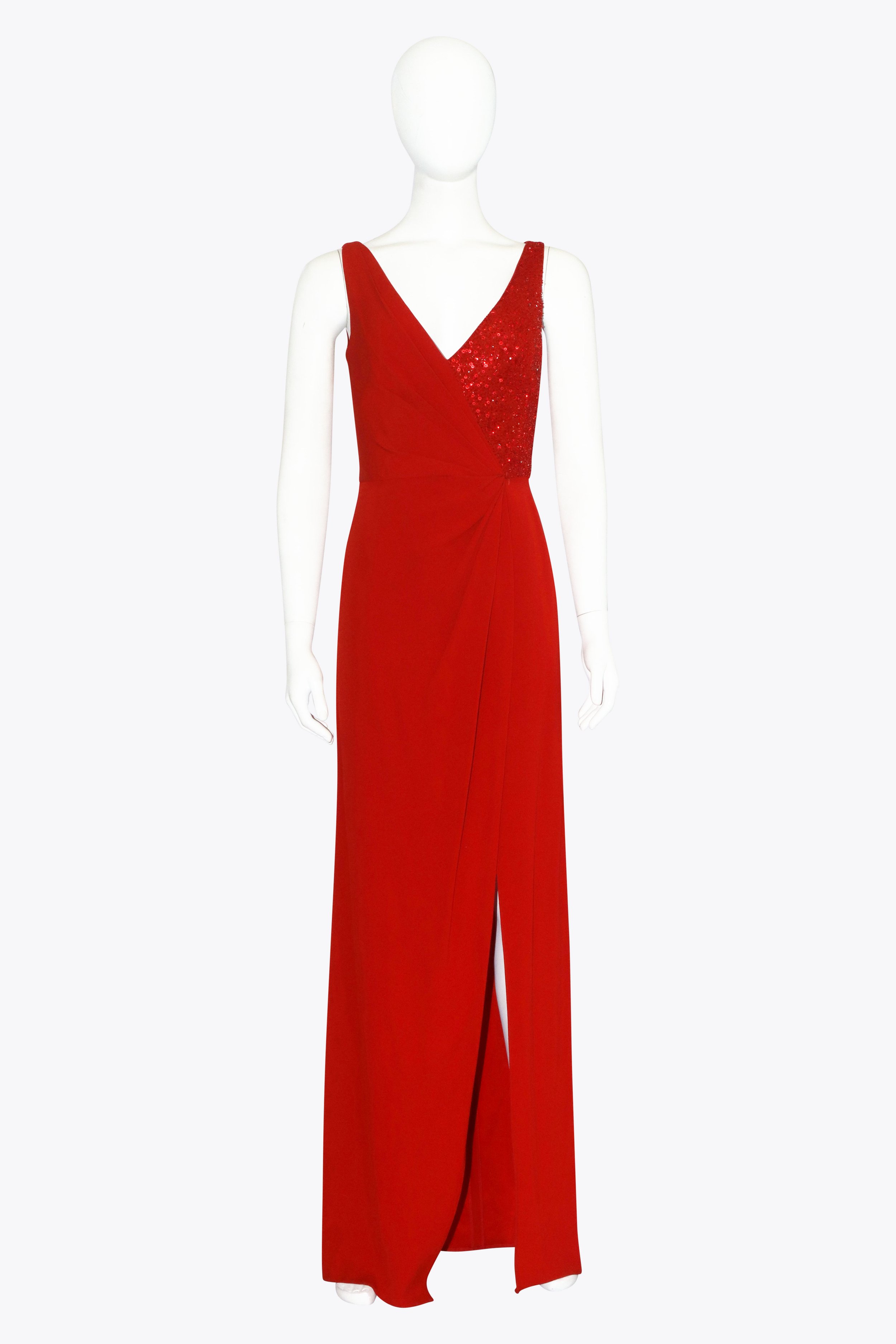 Red Sleeveless Gown w/ Slit