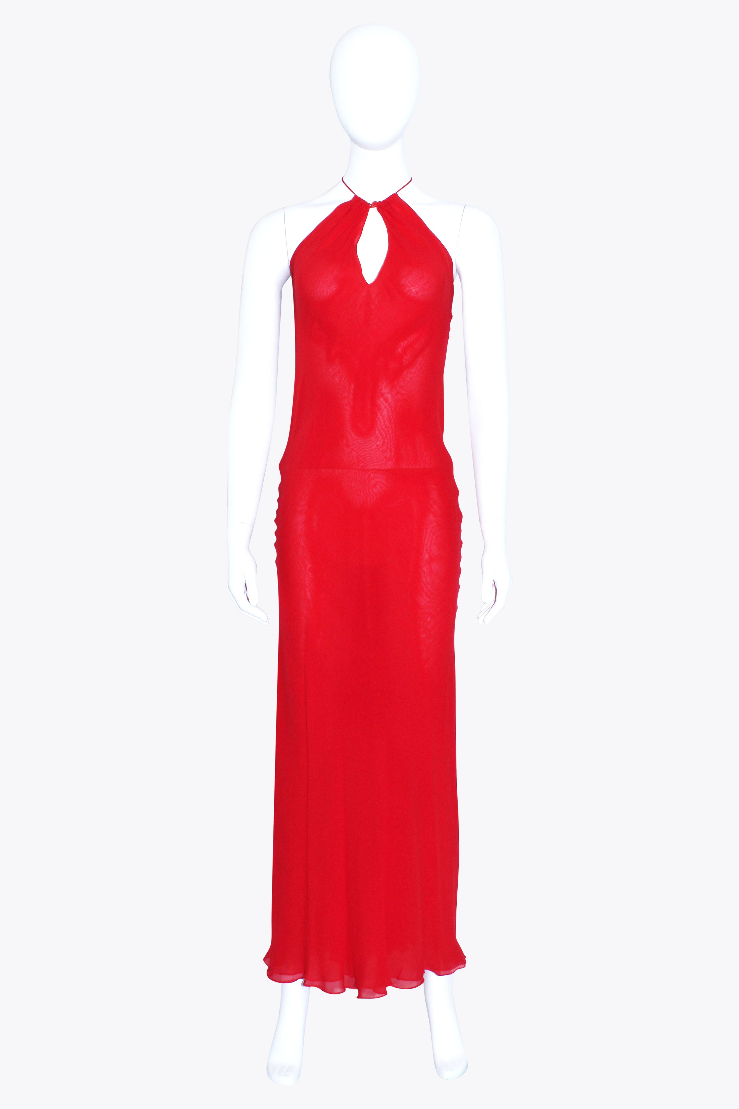 Red Halter Neck Gown