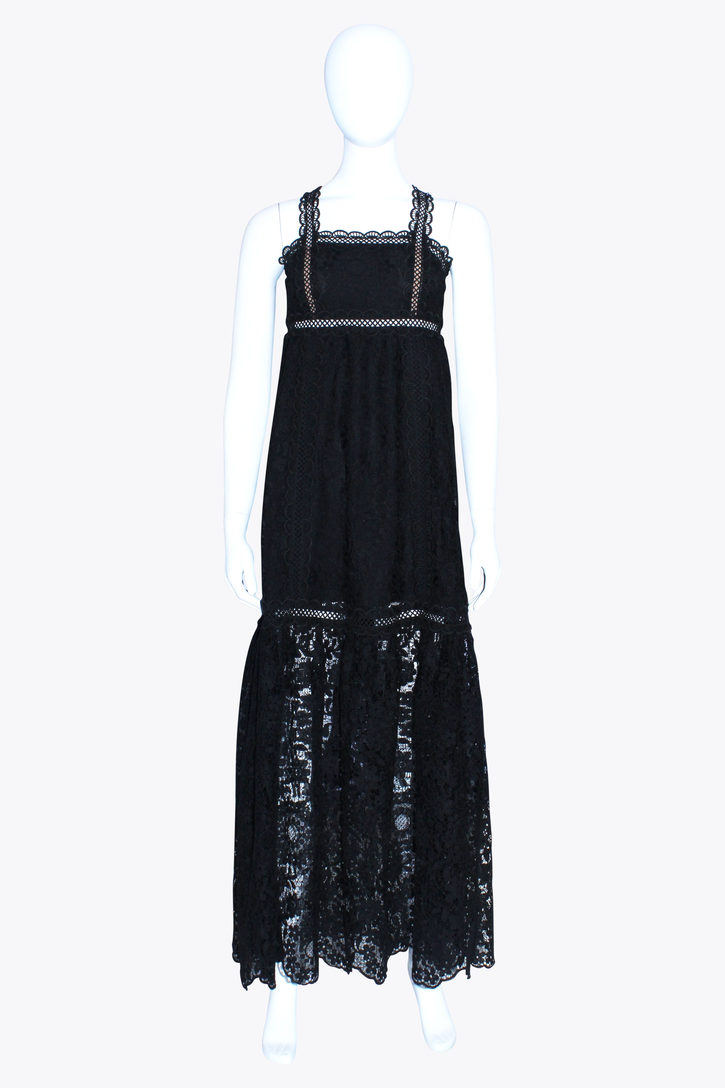 Black Gown with Lace Skirt