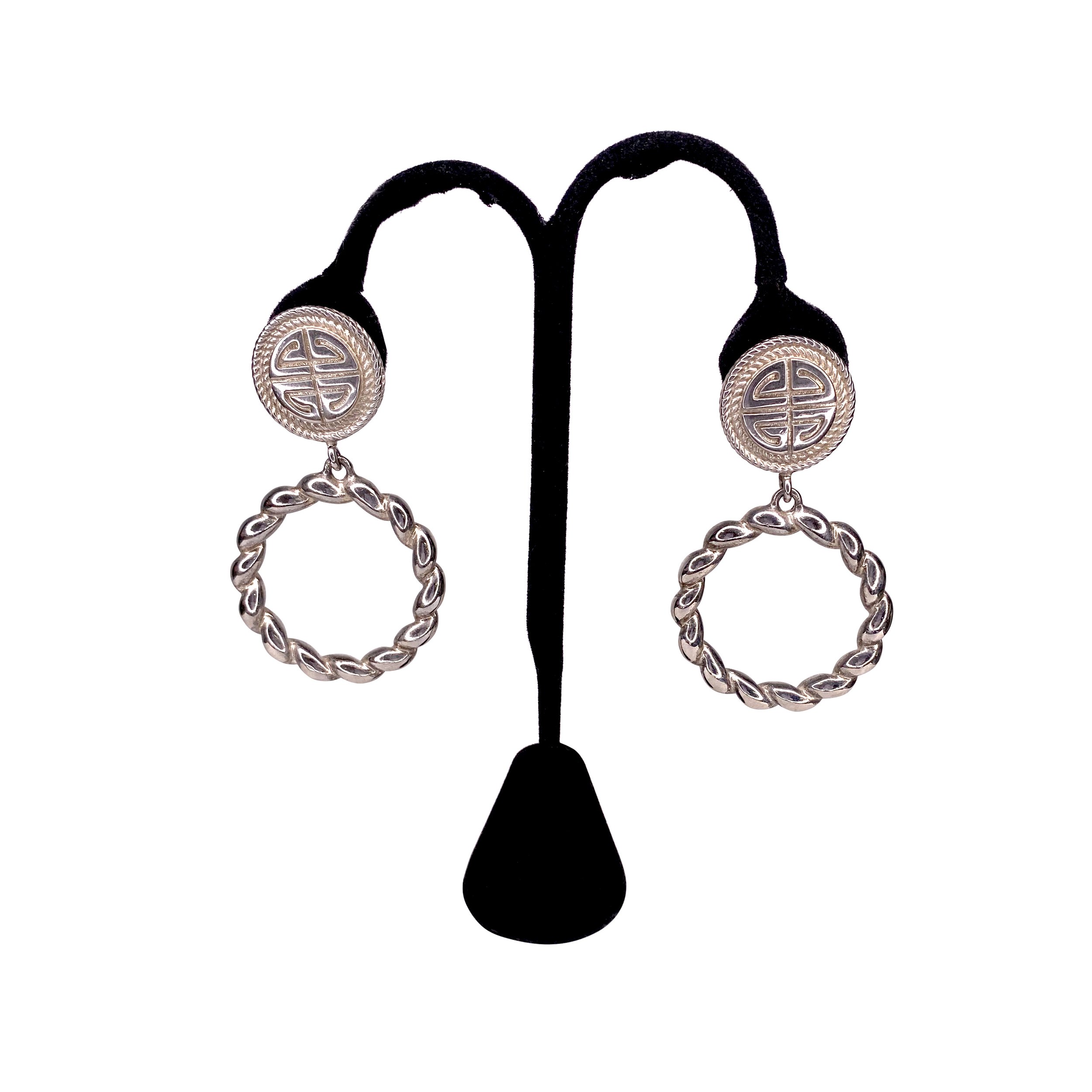 Givenchy Silver Circle Earrings