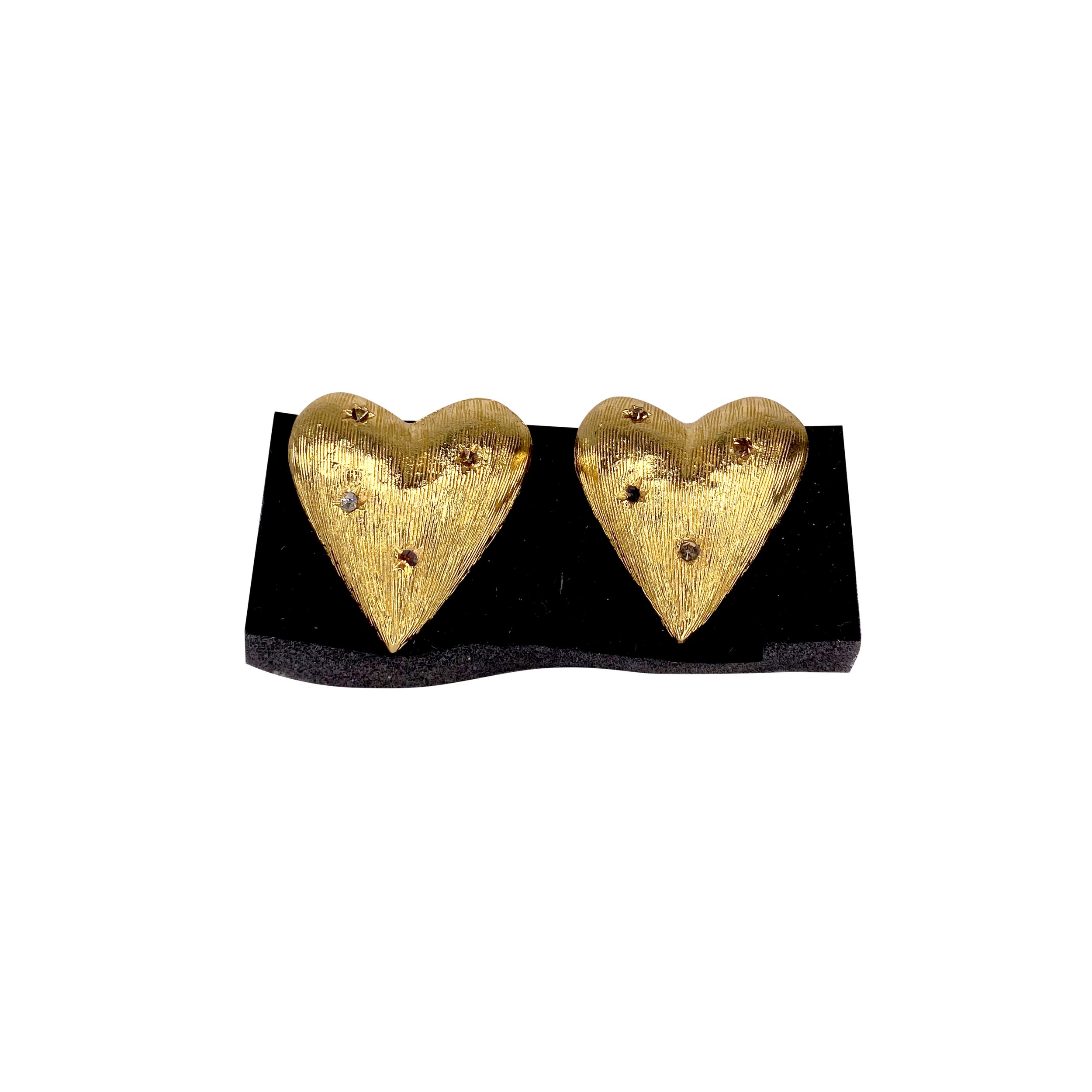 Vintage Gold Heart Earrings