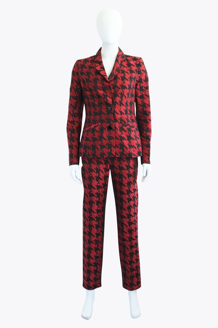 Red and Black Houndstooth Suit