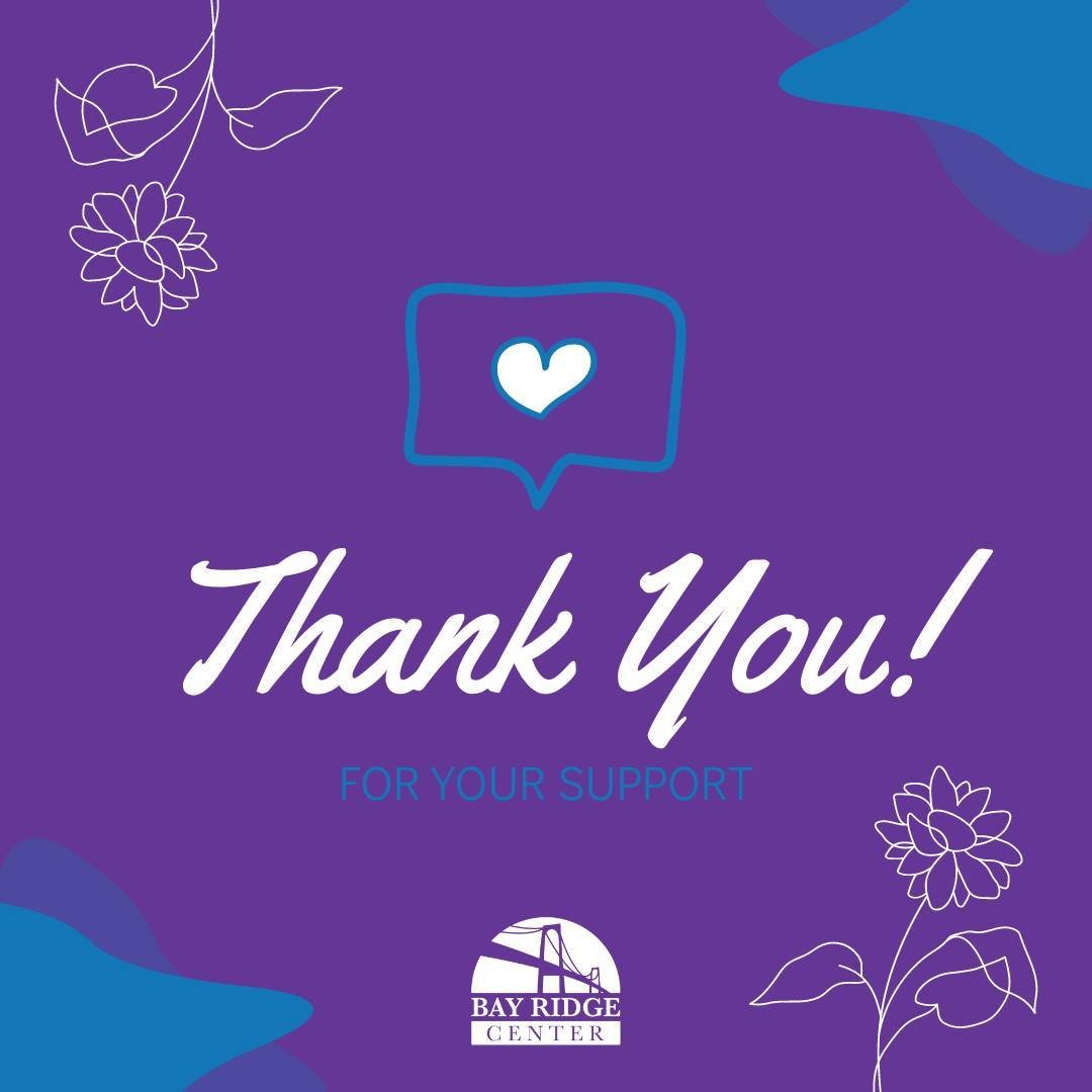 Gratitude fills the air as we celebrate Thank You Thursday! We extend our heartfelt appreciation to everyone who supports Bay Ridge Center. Your kindness fuels our mission to serve our community. #ThankYouThursday #BayRidgeCenter #CommunitySupport