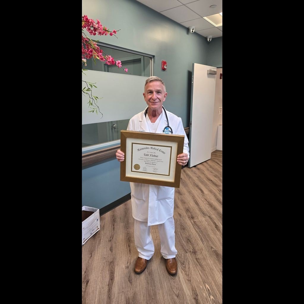 Recognizing Todd Fliedner our Executive Director for his outstanding dedication! Honored with the title of Honorary Nurse by Maimonides Medical Center. Grateful to Maimonides Medical Center and Nurse Karolina PAC for their invaluable support to Bay R