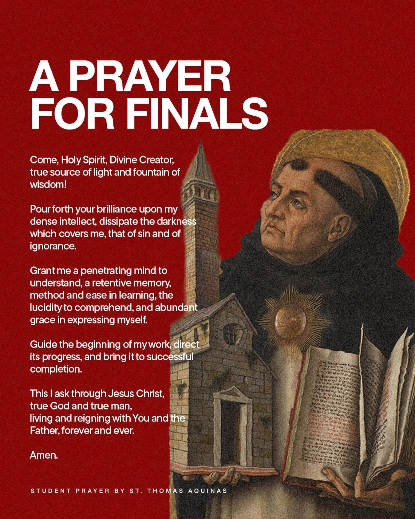 Finals can feel loud but Jesus meets you in the silence!

Trojans, we can rooting for you as you prepare for all your final exams and projects! Take a moment to pass by the church and say hi to Jesus, breathe, and pray this prayer with him.

We&rsquo