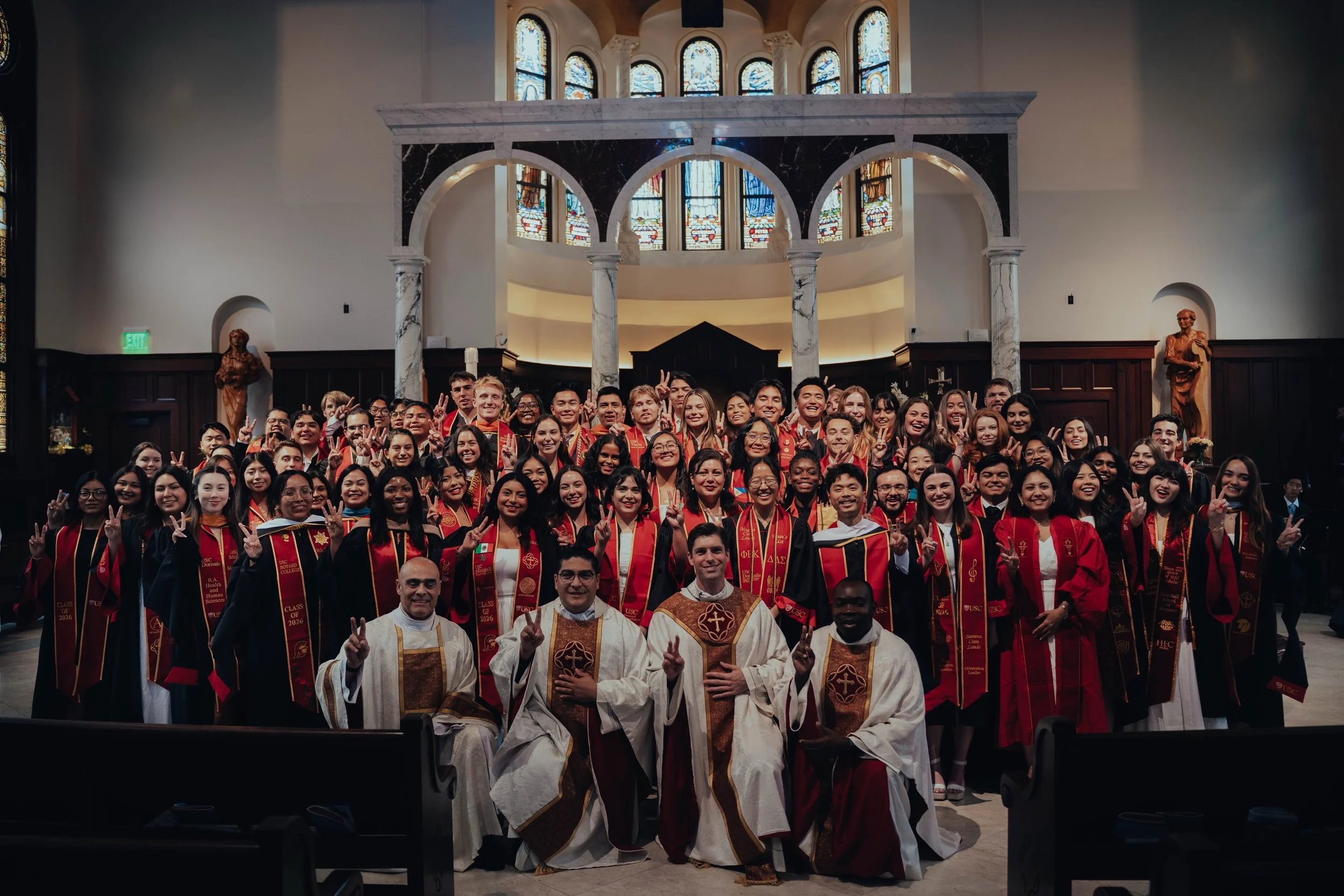 Who&rsquo;s cutting onions?! 🧅😭
&mdash;&mdash;
There&rsquo;s something extra special about seeing our Trojan Catholics cross that stage today. It has been such a gift to journey with you during your time at USC, and we&rsquo;ll be praying for you a