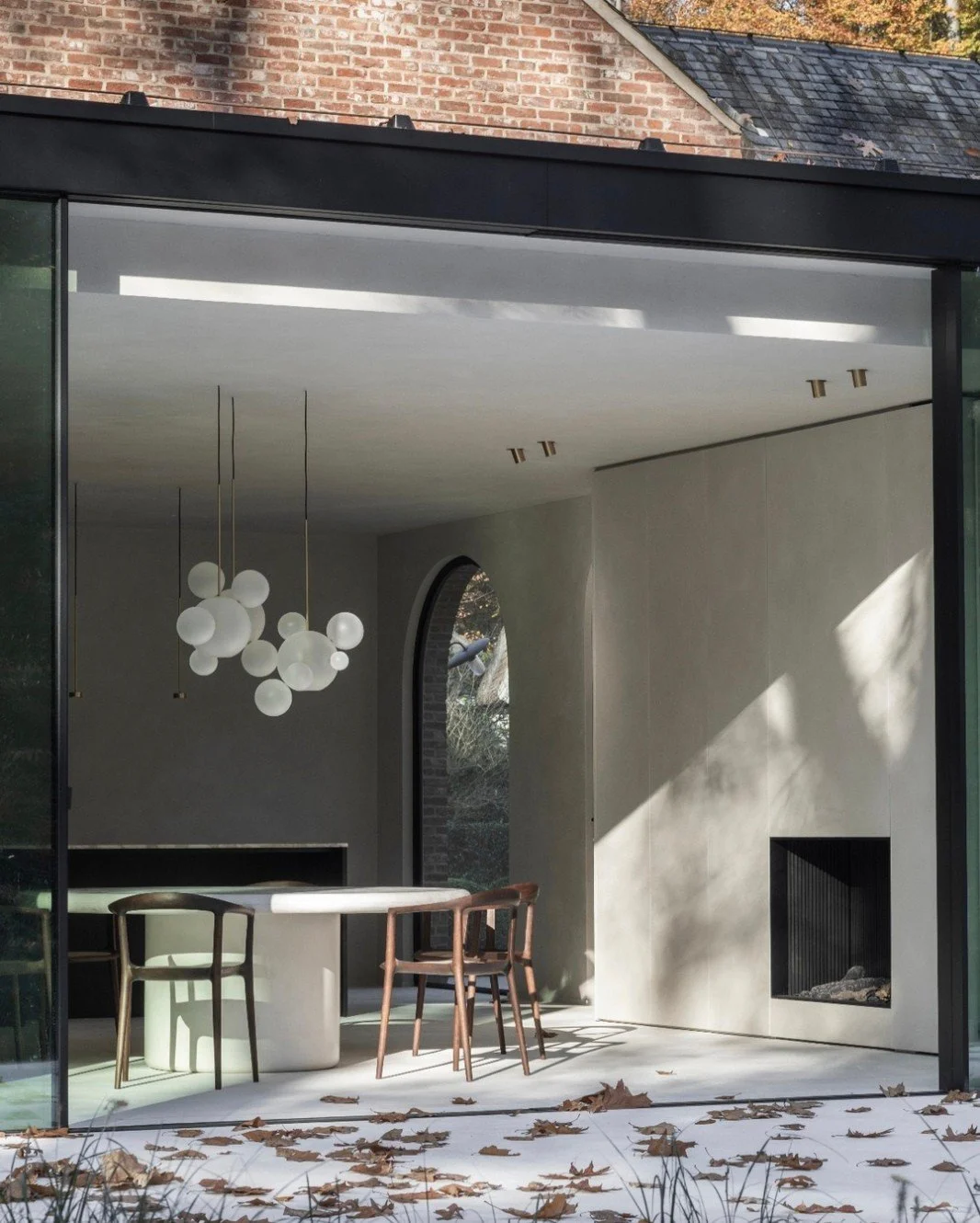 A project by Belgium-based TENARCHITECTS, Elke Van Goel, featuring the original Giopato &amp; Coombes Bolle Frosted Chandelier.⁠ ⁠
⁠
Unveiled last month in Paris, the 'Bolle Coloured' is an elegant new chapter in the Bolle pendant series by Giopato &