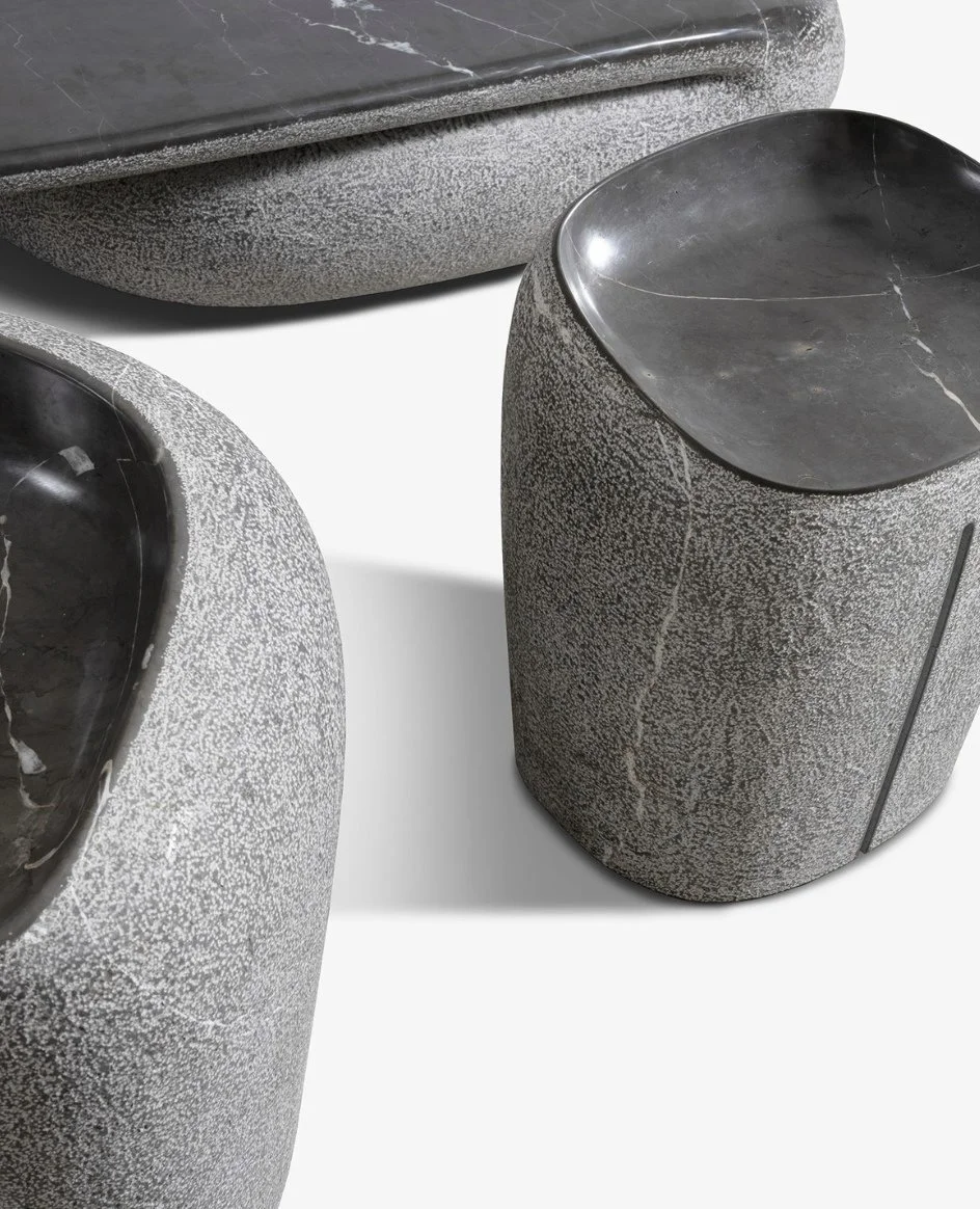 The Pieter Maes-designed Nikki, Strata and Stanza⁠ from Boon Edition, honed and bush-hammered from Pietra Grigio⁠, are available at Moebel.⁠
⁠
Photographed by Vincent Leroux⁠