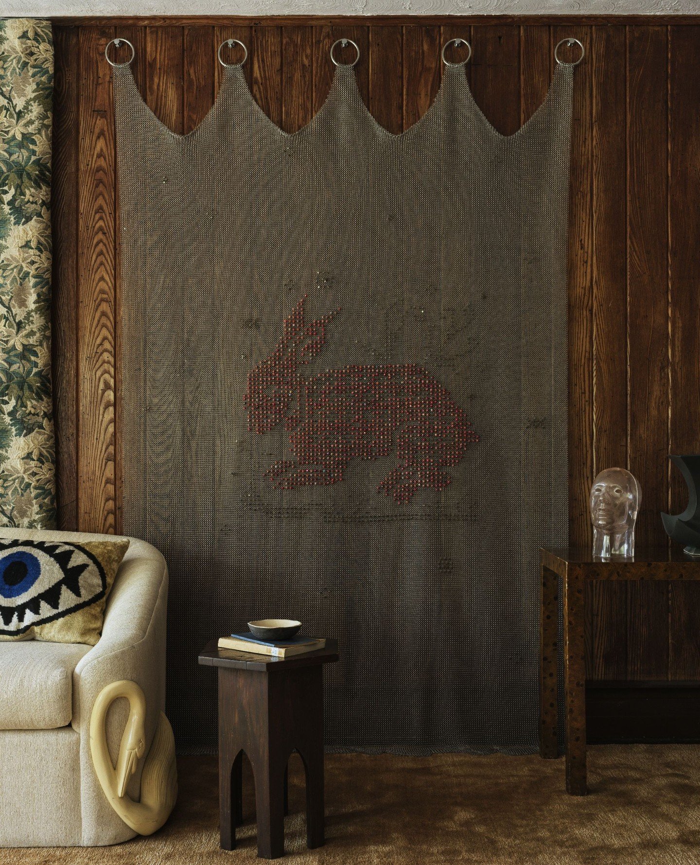 New to Moebel. ⁠
Designed by Wretched Flowers, the CHAINMAIL TAPESTRY III and IV from their ARTIFACT Collection. ⁠
⁠
Patterns sourced from a French Fillet Crochet Book printed in 1900 (first) and a 1850/60 French Cotton textile sample (second).⁠
⁠
Th