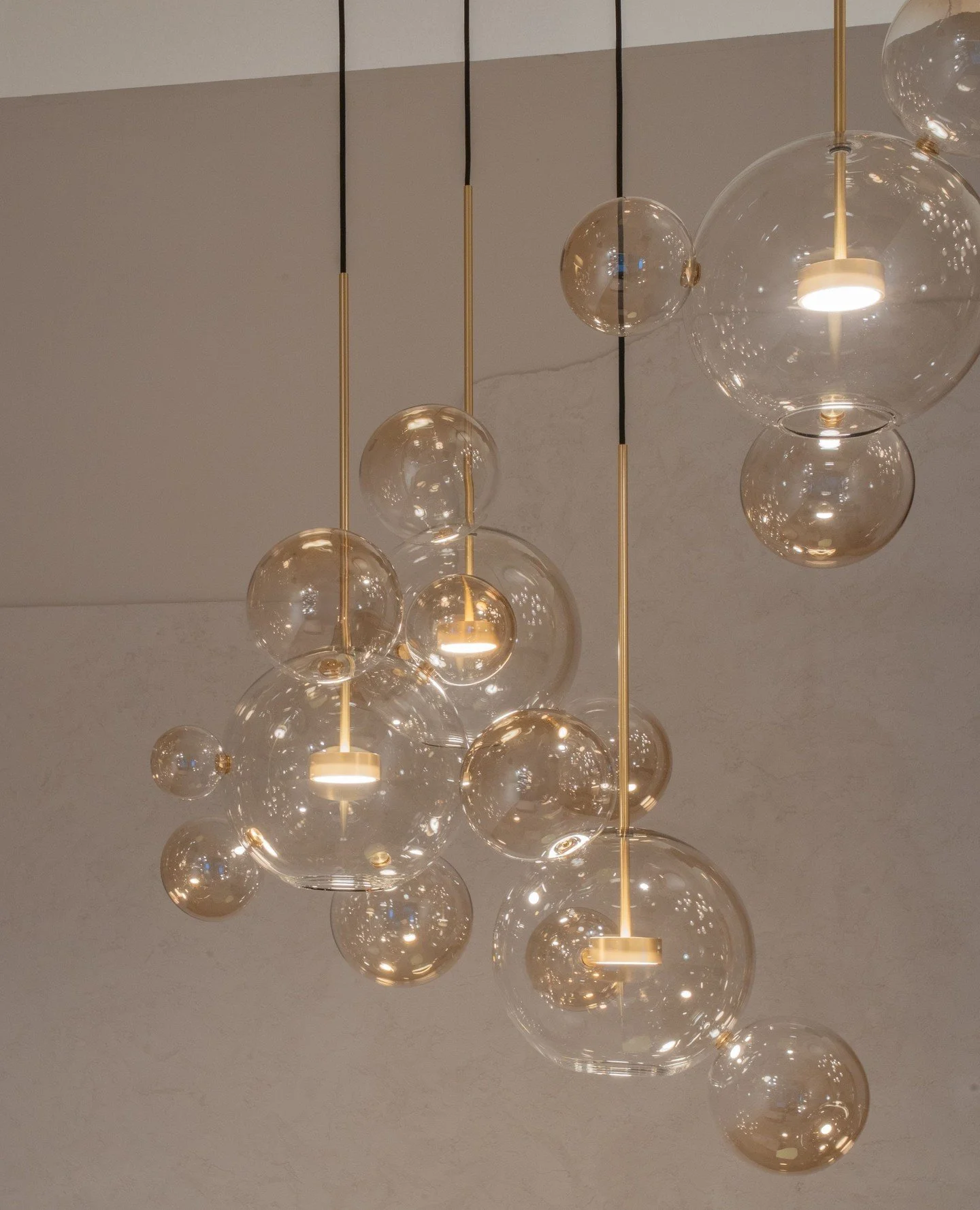 Giopato &amp; Coombes introduce Bolle Coloured &mdash; the iconic pendant reimagined through the prism of colour, is now available at Moebel. 🫧⁠
⁠
Bolle lamps were initially made in a handmade in transparent glass like suspended bubbles, with an ill