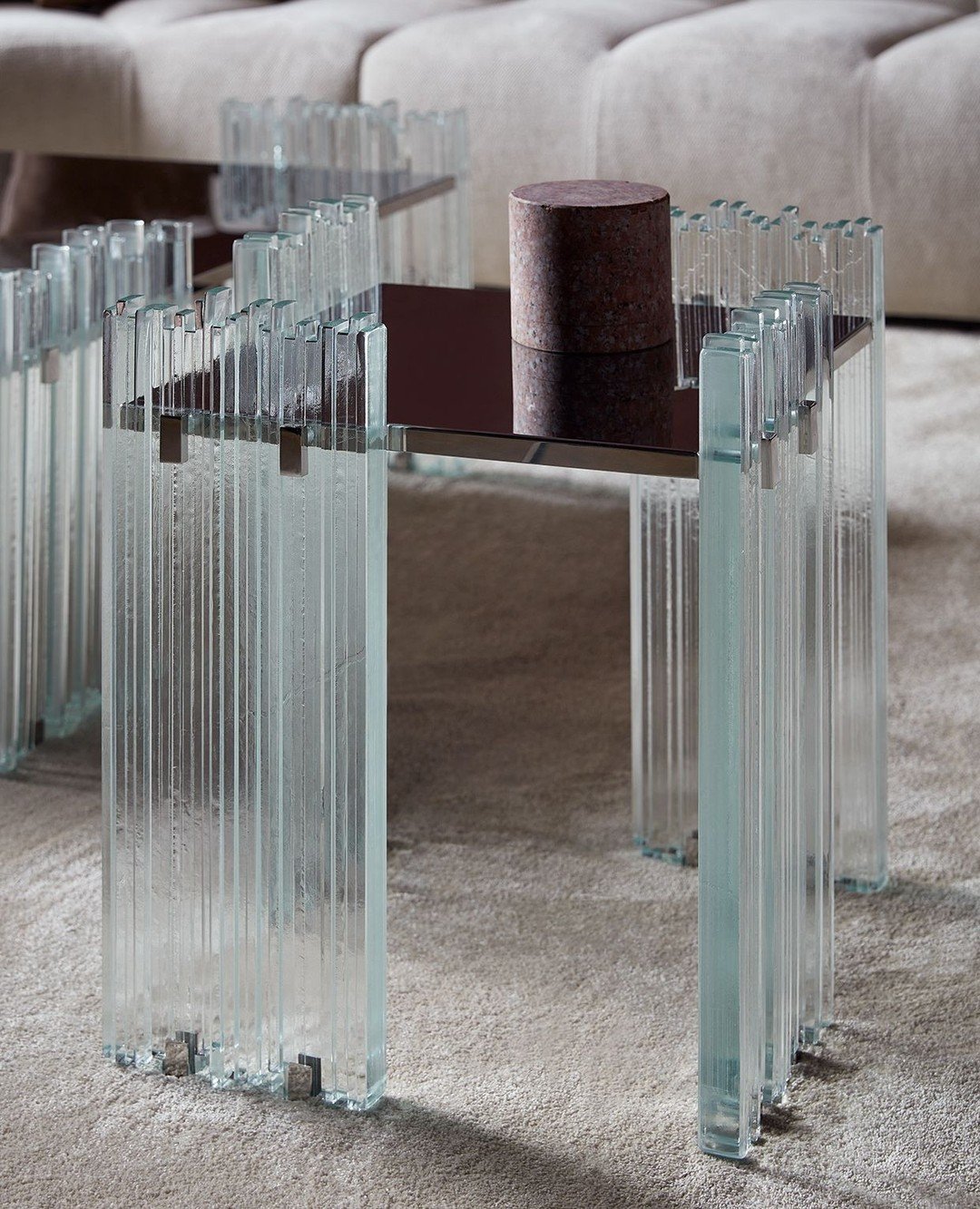 New to the Moebel Collection. ⁠
Designed in 2025 by Studiopepe for Gallotti&amp;Radice, the Mirage coffee tables have a bright stainless steel top and legs handmade with 8mm extralight glass slats fused and arranged at different heights and with diff