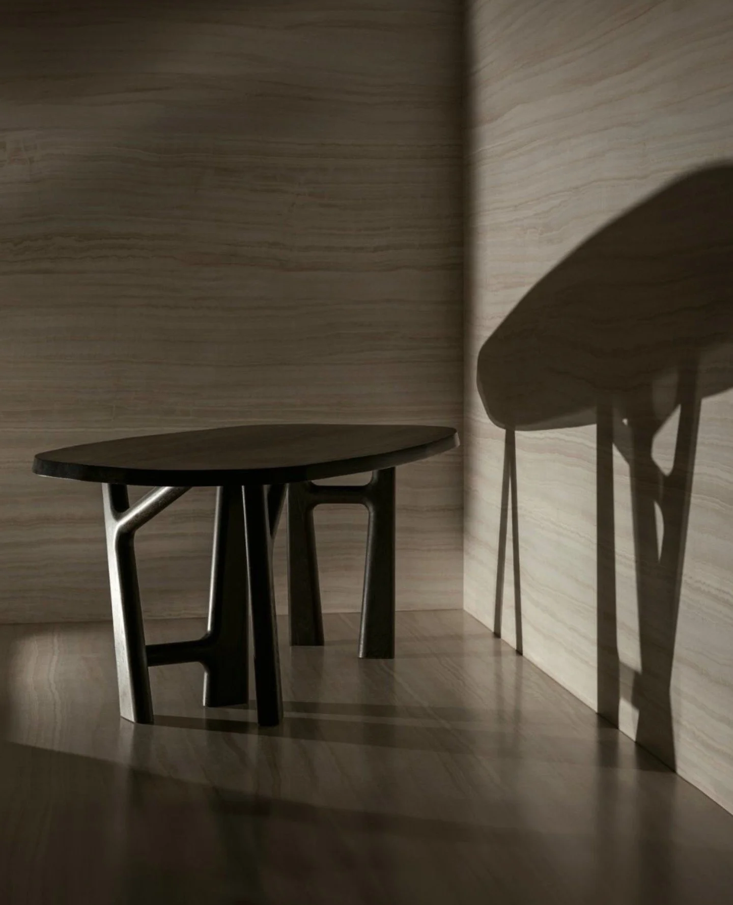 The YBU table from Atelier Tortil.⁠
Designed by Jean-Pierre Tortil in the 2000s and previously produced and presented by Delcourt Collection, the YBU table, defined by its singular form and design language, now enters a new chapter within Atelier Tor