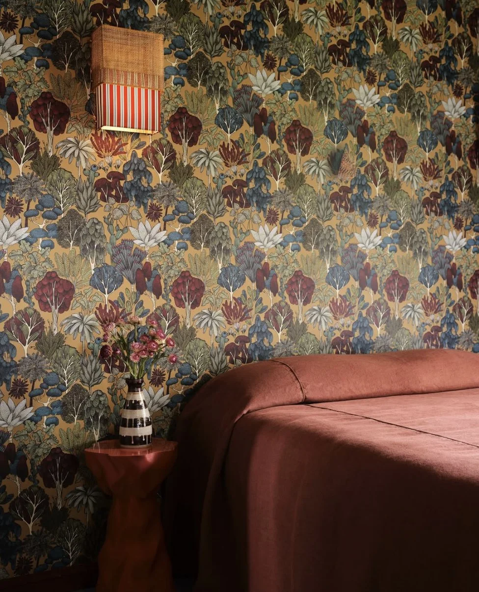 From YSG's PLANTASIA⁠
Inviting deep slumber, we drenched this bedroom in deep Autumnal tones that take on broody film noir sentiments.⁠
⁠
The beautiful bedroom features a Servomuto Bikini ❤️🧡⁠
⁠
@ysg.studio 🛠 @promenaprojects 🧚🏻 @flipng 📸 @smart