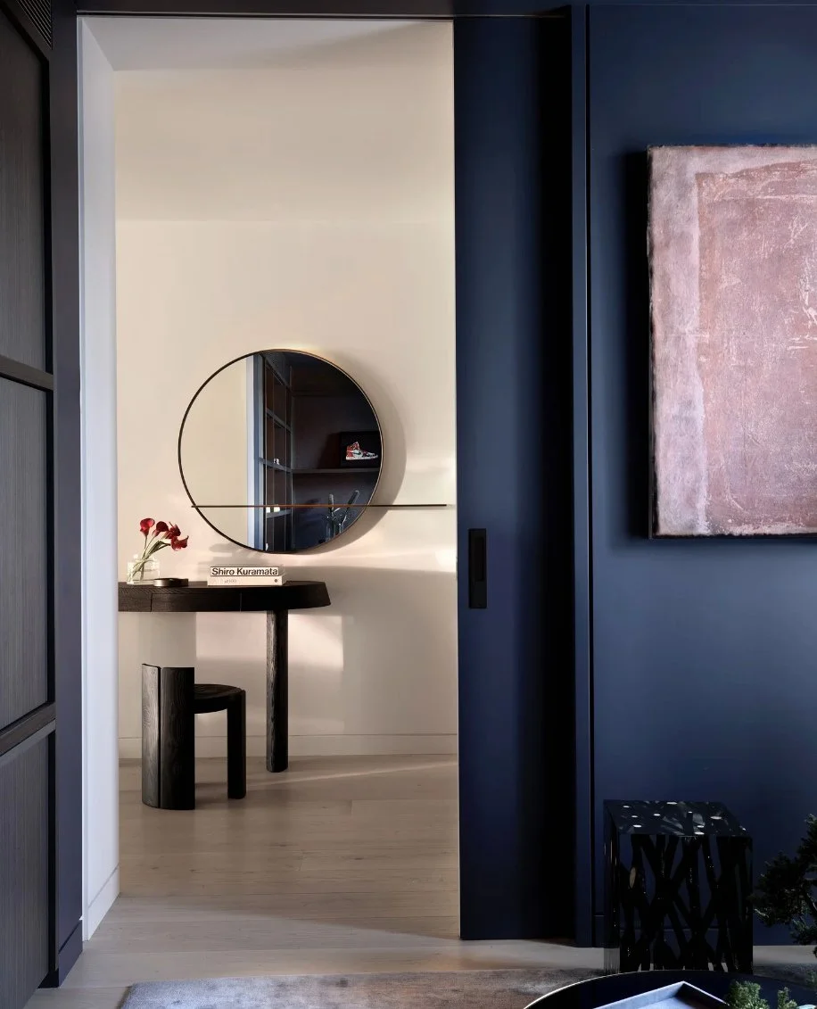 A glimpse into Atelier Alwill's 'Bladerunner' residence.⁠
In the hallway, the 'Nenet' chair designed by Motta Architecture for SEM and the Van Rossum 'Kei' oak console from Moebel. 💙⁠
⁠
Interior Design: @AtelierAlwill Architecture: @ka.designstudio 