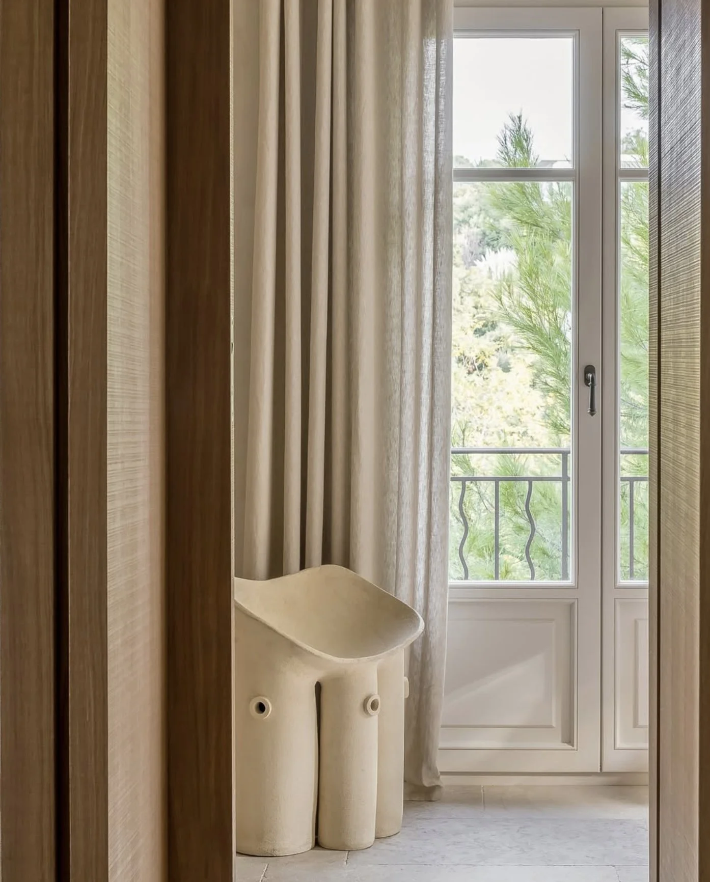 Inspiration from Caprini &amp; Pellerin in Cannes, France, where the soft palette at La Villa Frederica blurs the distinction between the pleasant, soothing interiors and the boundless exteriors. The home features another beautiful ceramic creation b