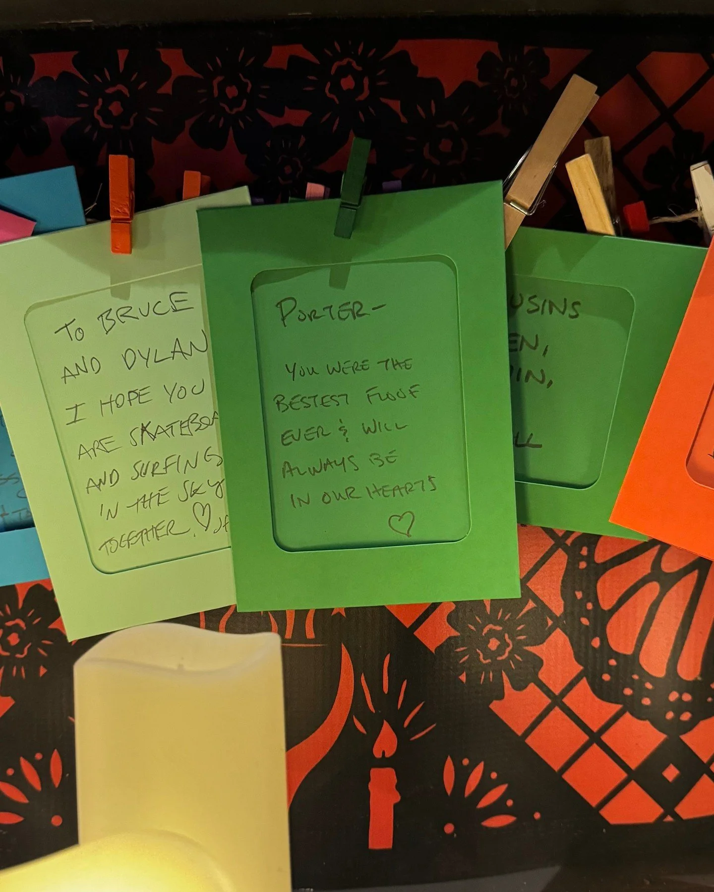 A few glimmers from a rough season. 

1️⃣ Last month, my sister, brother-in-law, and nephew in CA went to an event with a community ofrenda. They added a sweet tribute for our beloved Porter. 🐾

2️⃣ When Karie Luidens initially reached out to hire u