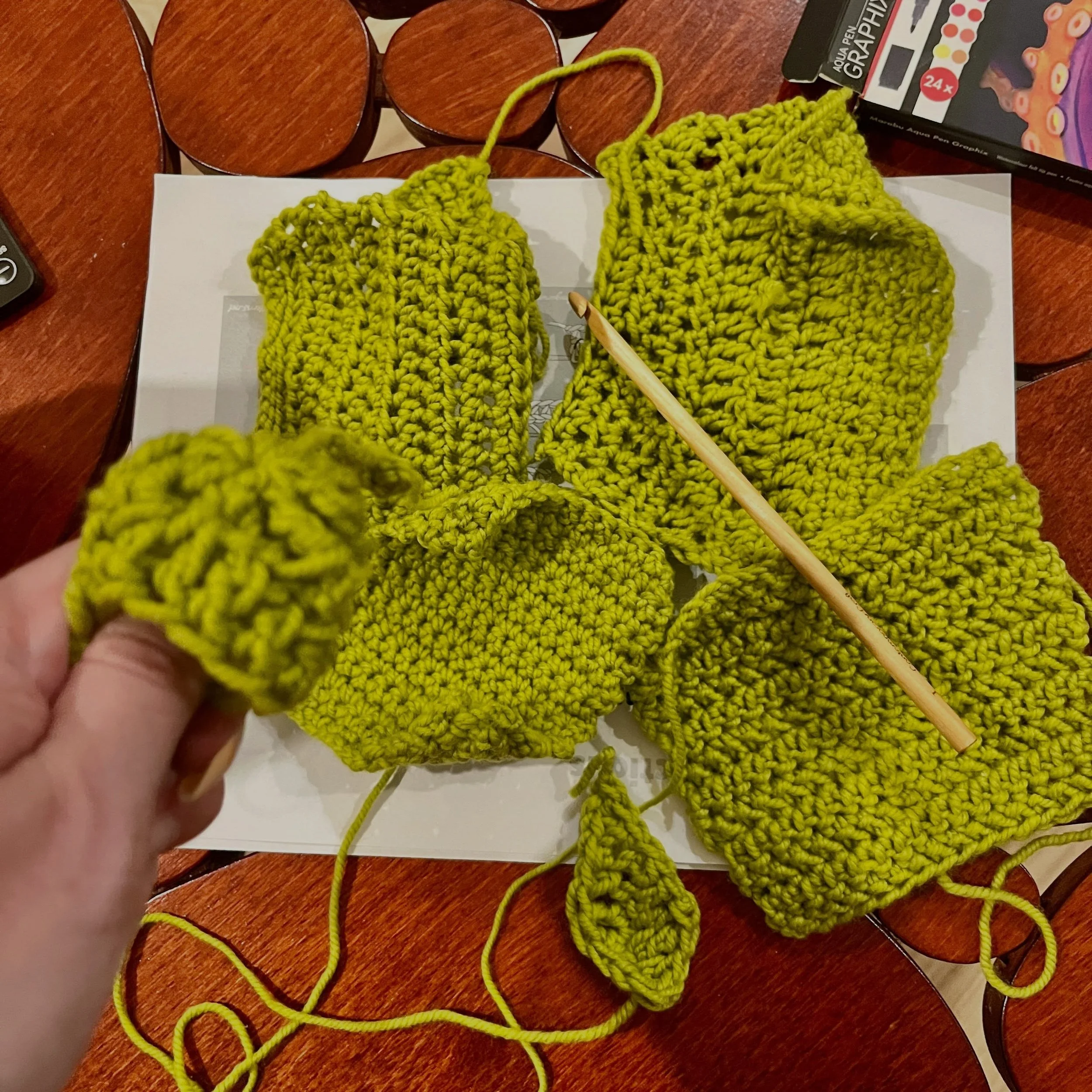 I took an Intro to Crochet workshop with Kelly Mulligan at @sccpgh on Saturday. Of course I picked the green yarn ball. It was the one year anniversary of losing Porter so doing something I&rsquo;ve been wanting to for a while that is creative and us