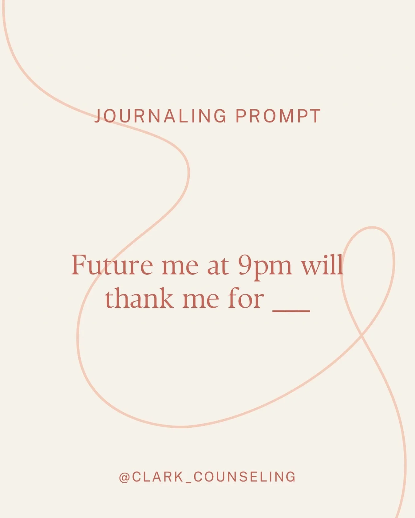 Sometimes it&rsquo;s the little choices that make the biggest difference.

Pause and ask yourself: What can I do today that my 9pm self will thank me for? ✨

#mentalhealth #clarkcounseling #journalingprompt #michigantherapist