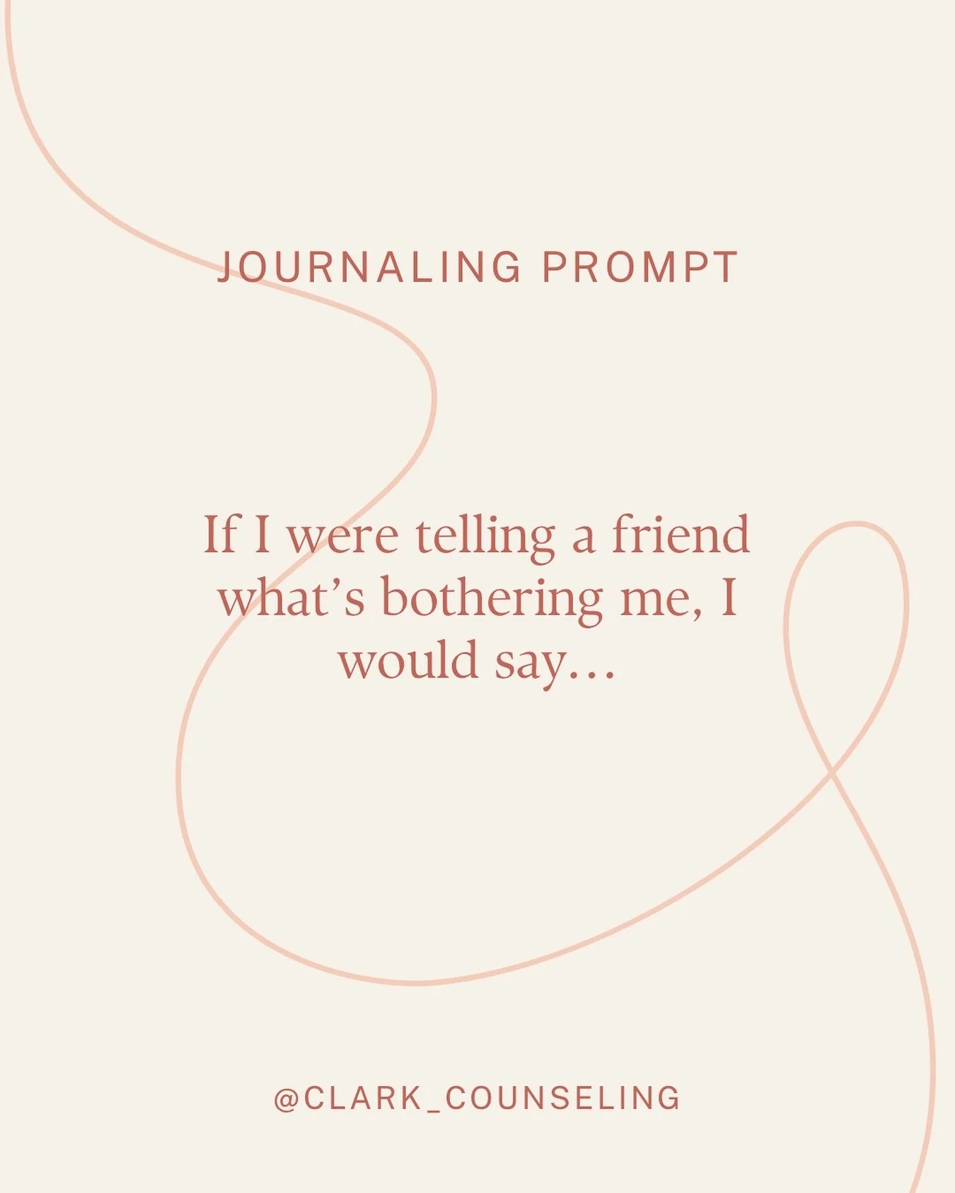 ✨ Reflection Friday ✨
Research shows that writing down our thoughts can help lower stress, bring clarity, and even improve our mood. Today&rsquo;s journal prompt is:

&ldquo;If I were telling a friend what&rsquo;s bothering me, I would say&hellip;&rd