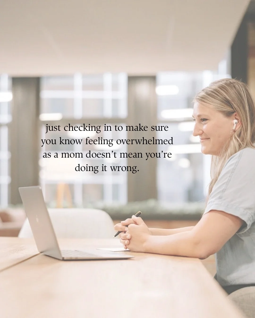 Just checking in on the moms who feel overwhelmed today.

Feeling stretched thin doesn&rsquo;t mean you&rsquo;re doing motherhood wrong.
Missing parts of your old routines doesn&rsquo;t make you ungrateful.
Needing time alone doesn&rsquo;t make you s