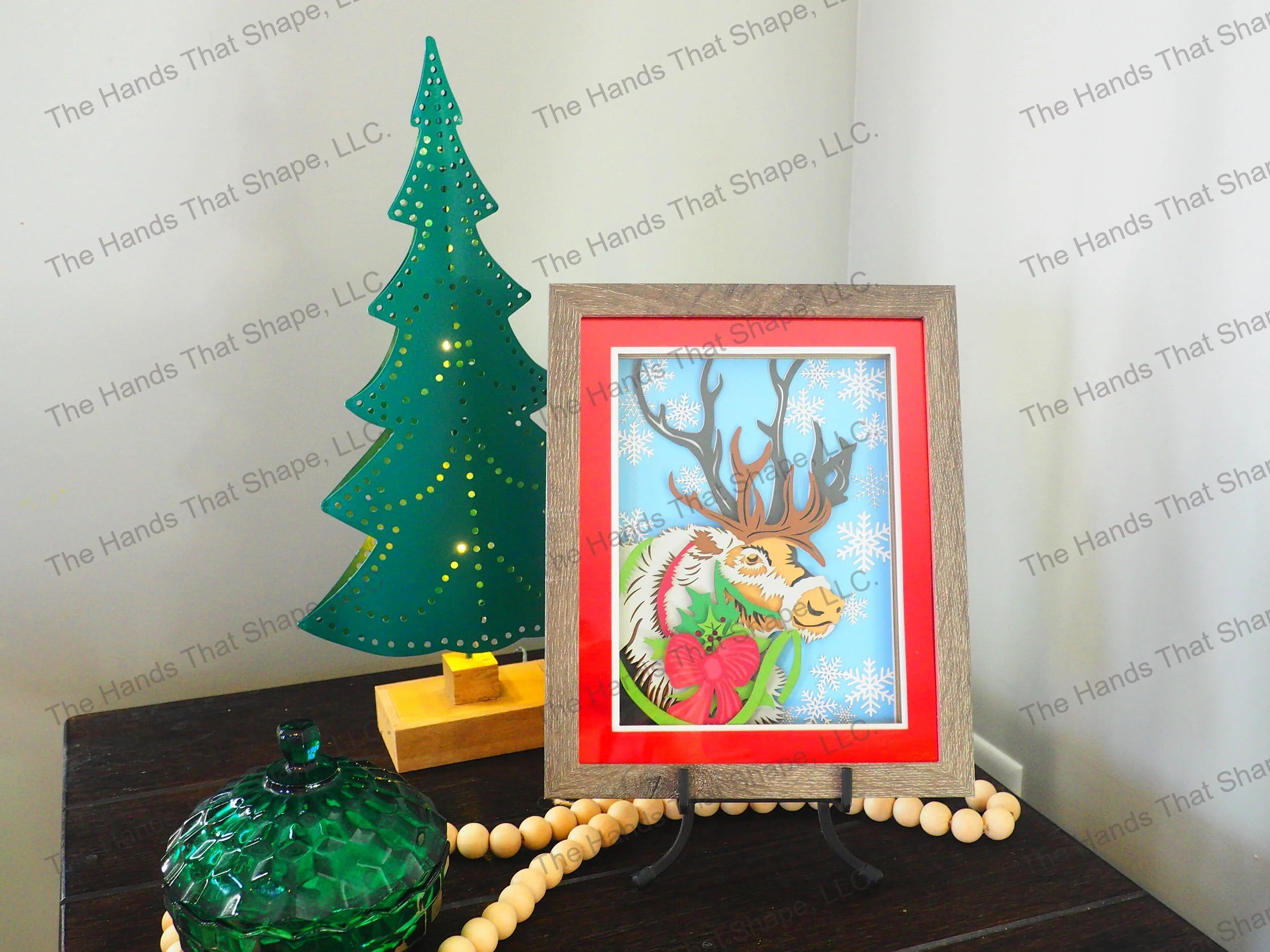 Reindeer Layered Paper Art Shadow Box