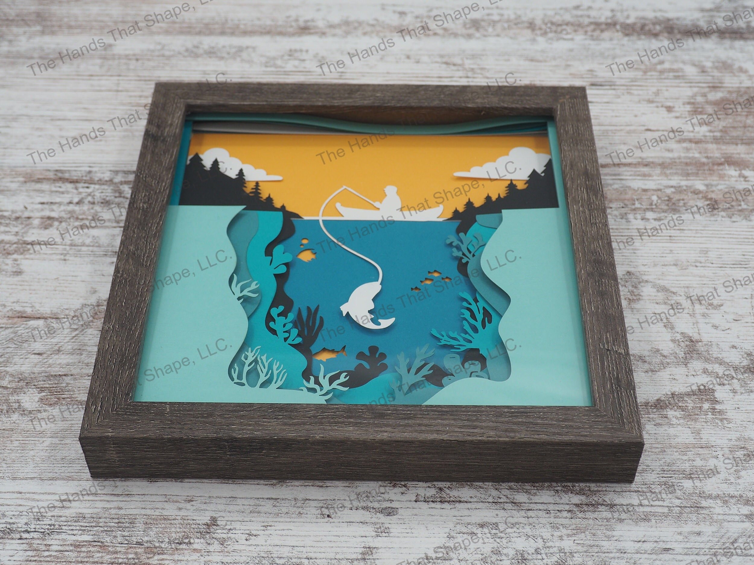 Love Scene Layered Paper Art Shadow Box