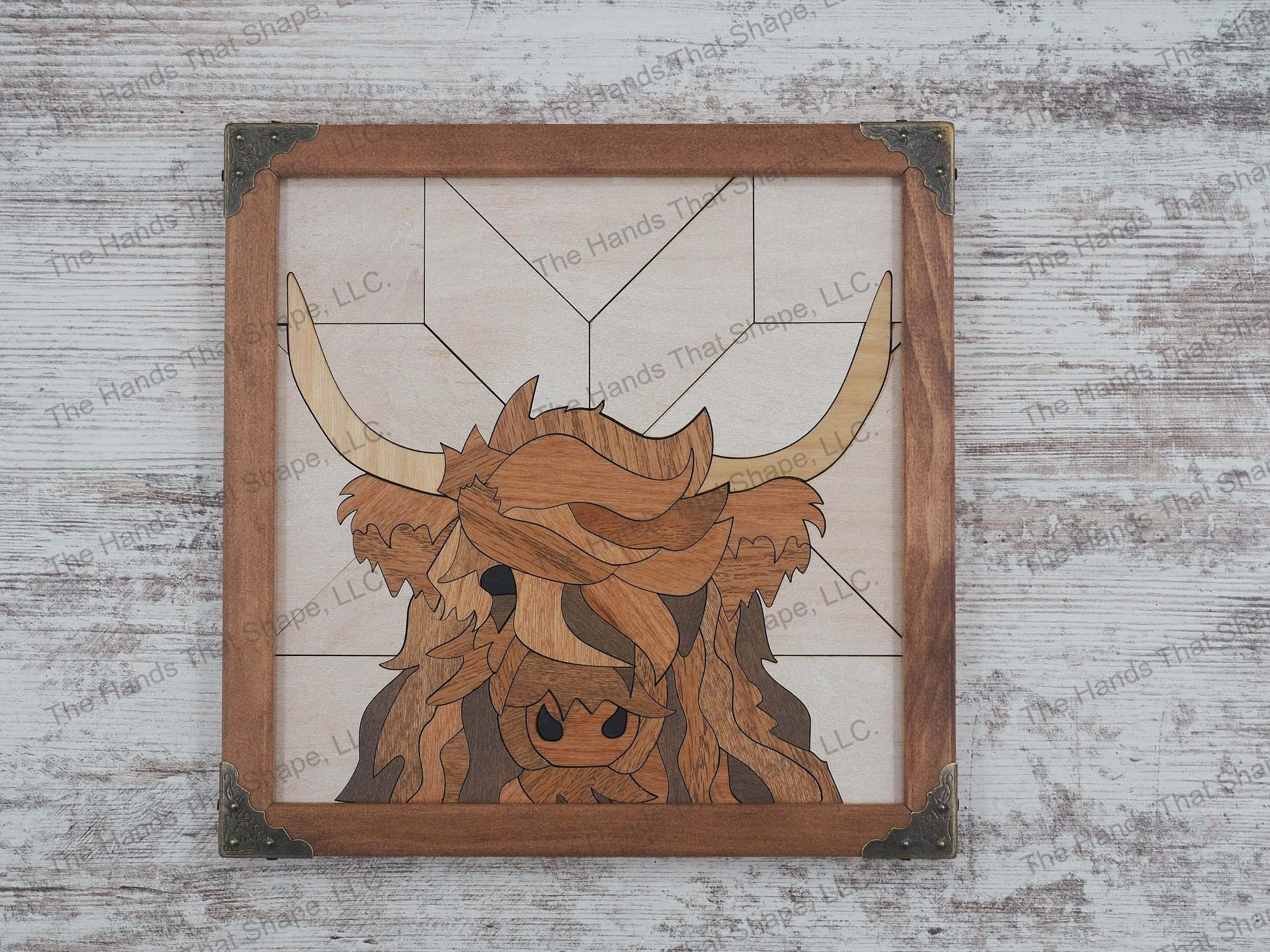 Highland Cow Wood Wall Art