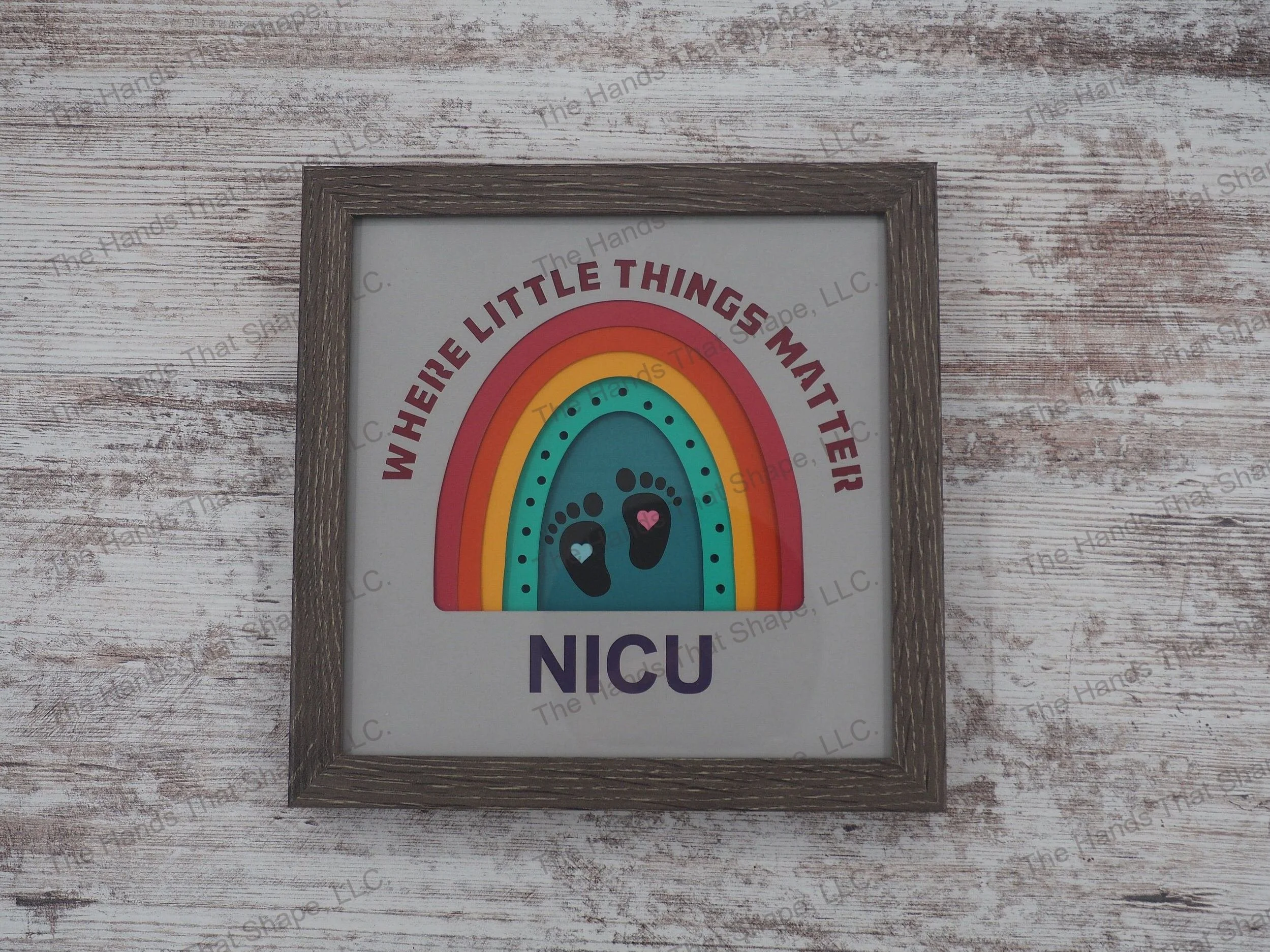 NICU Layered Paper Art Shadow Box