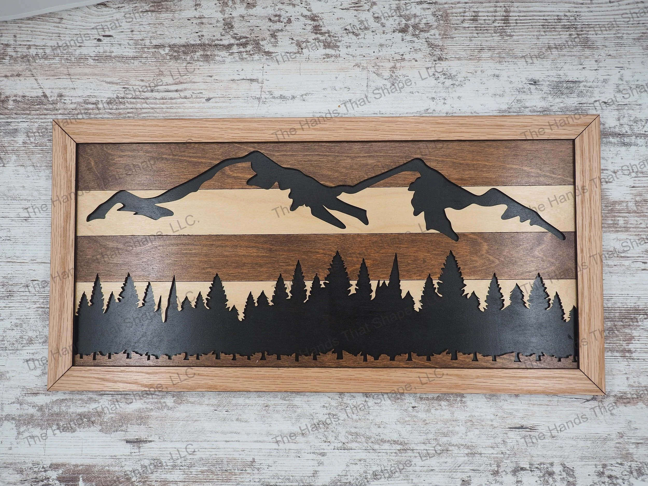 Mountain Layered Wood Art