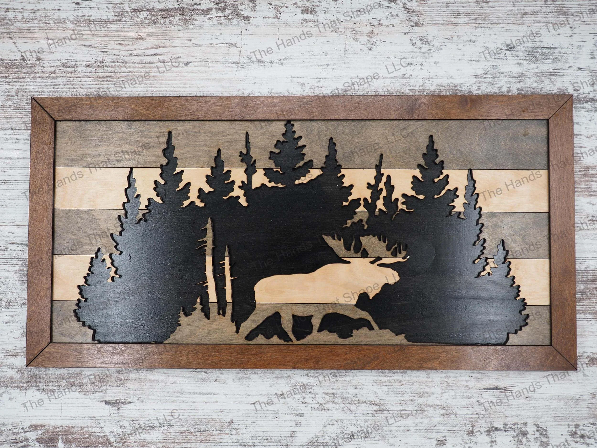 Moose Layered Wood Art