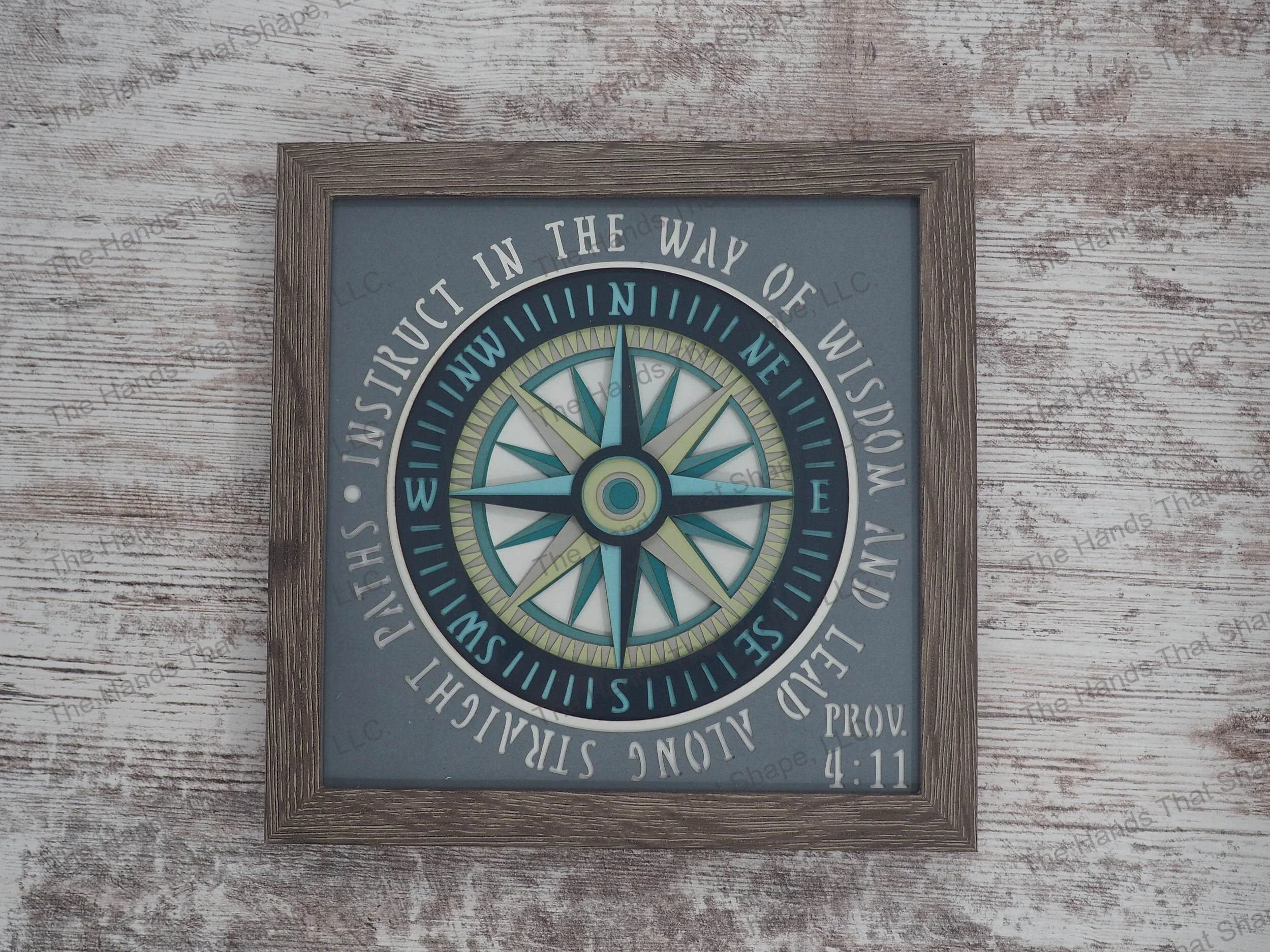 Compass Layered Paper Art Shadow Box