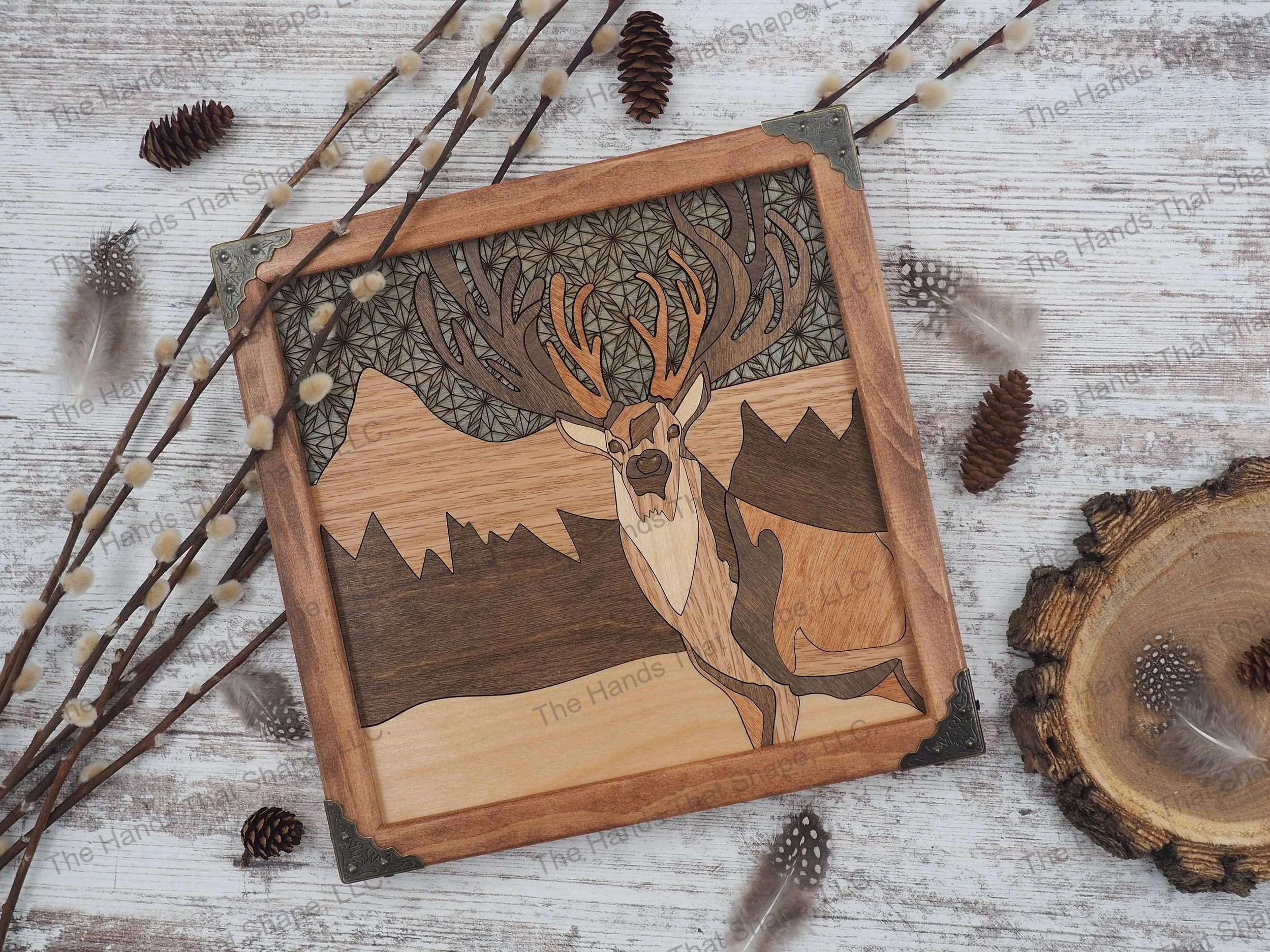 Mountain Deer Wood Wall Art