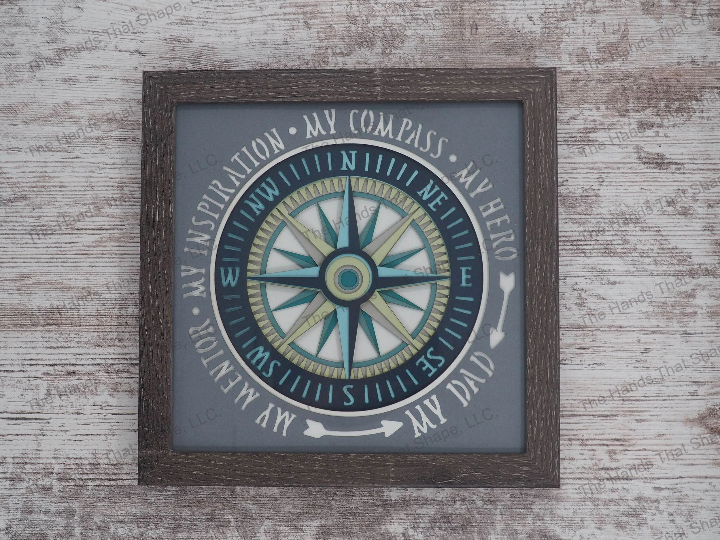Compass Layered Paper Art Shadow Box