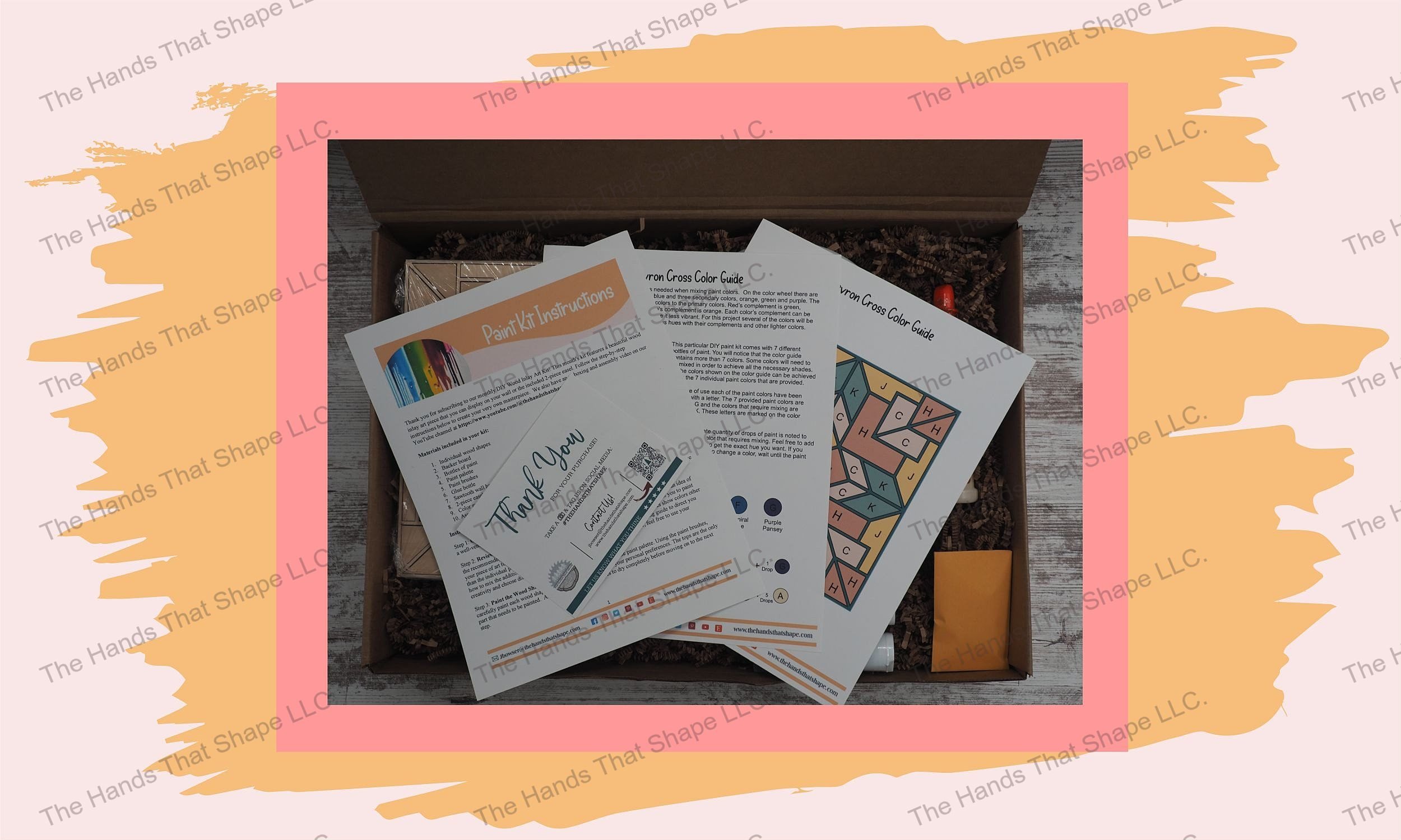The DIY box arrives complete with user-friendly instructions and a detailed color guide, making your crafting journey as smooth as possible.