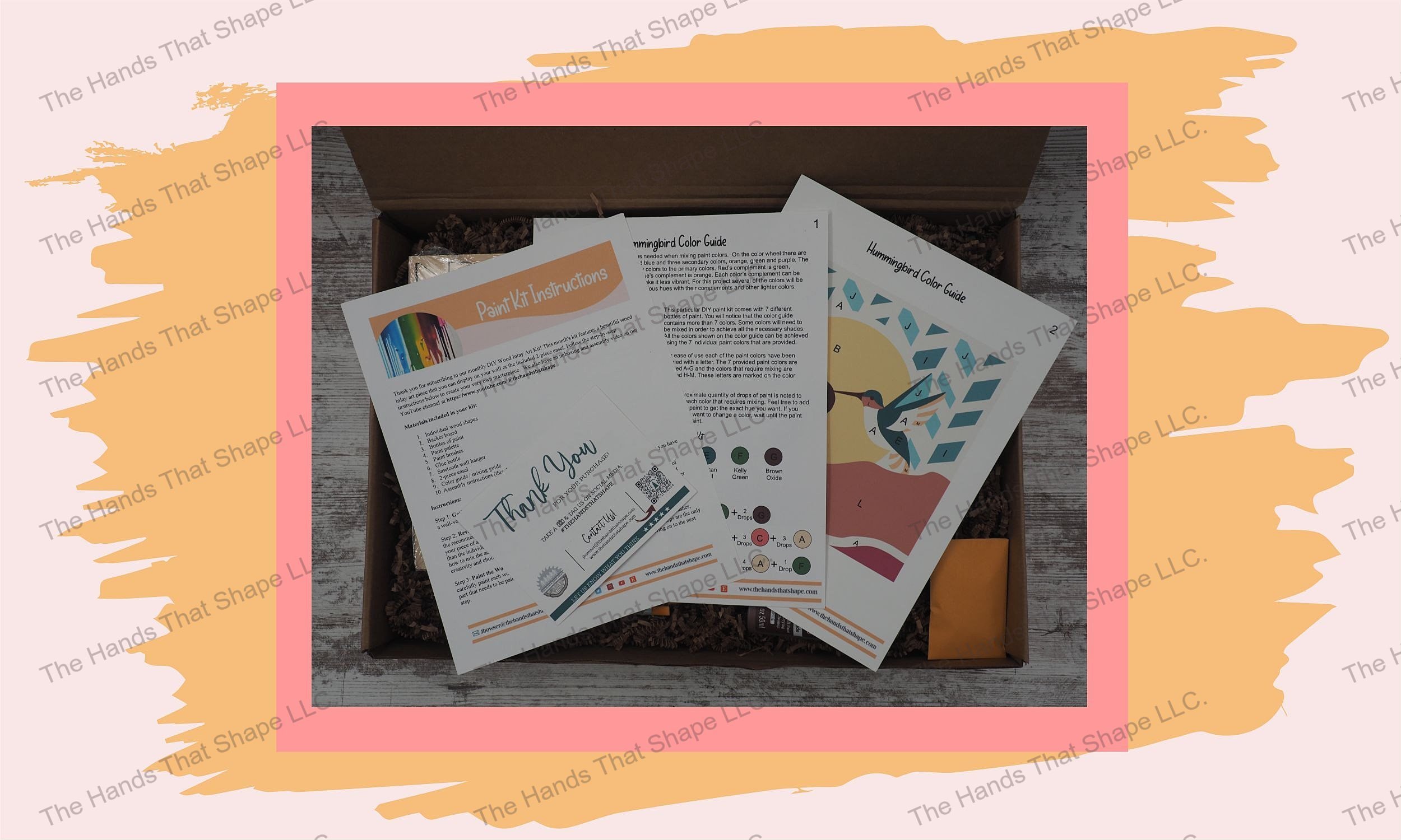 Unfold a serene artistic journey with our Hummingbird at Coneflower DIY kit's easy-to-follow instructions and color guide, setting the stage for creation.
