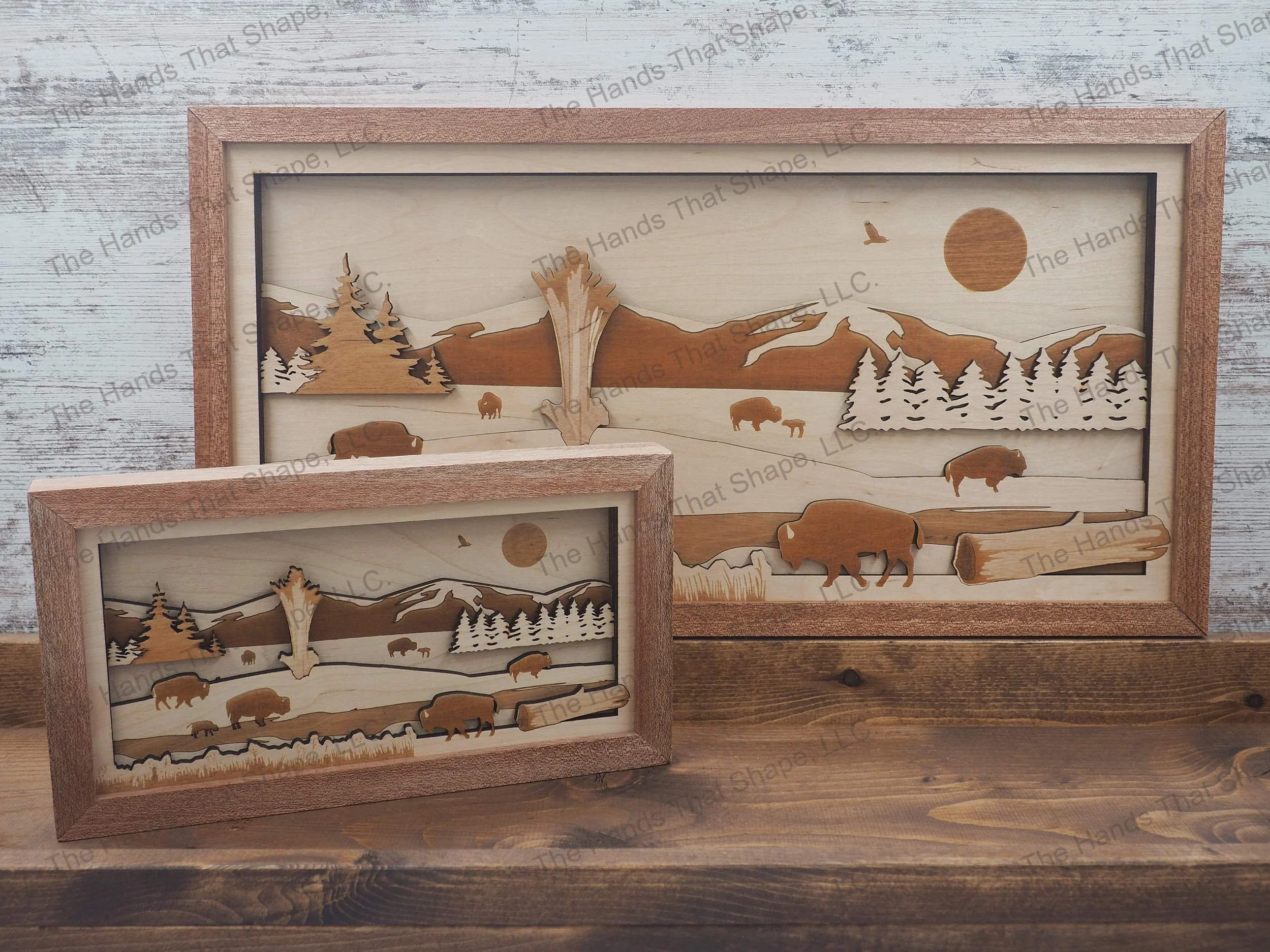 Geyser Layered Wood Shadow Box