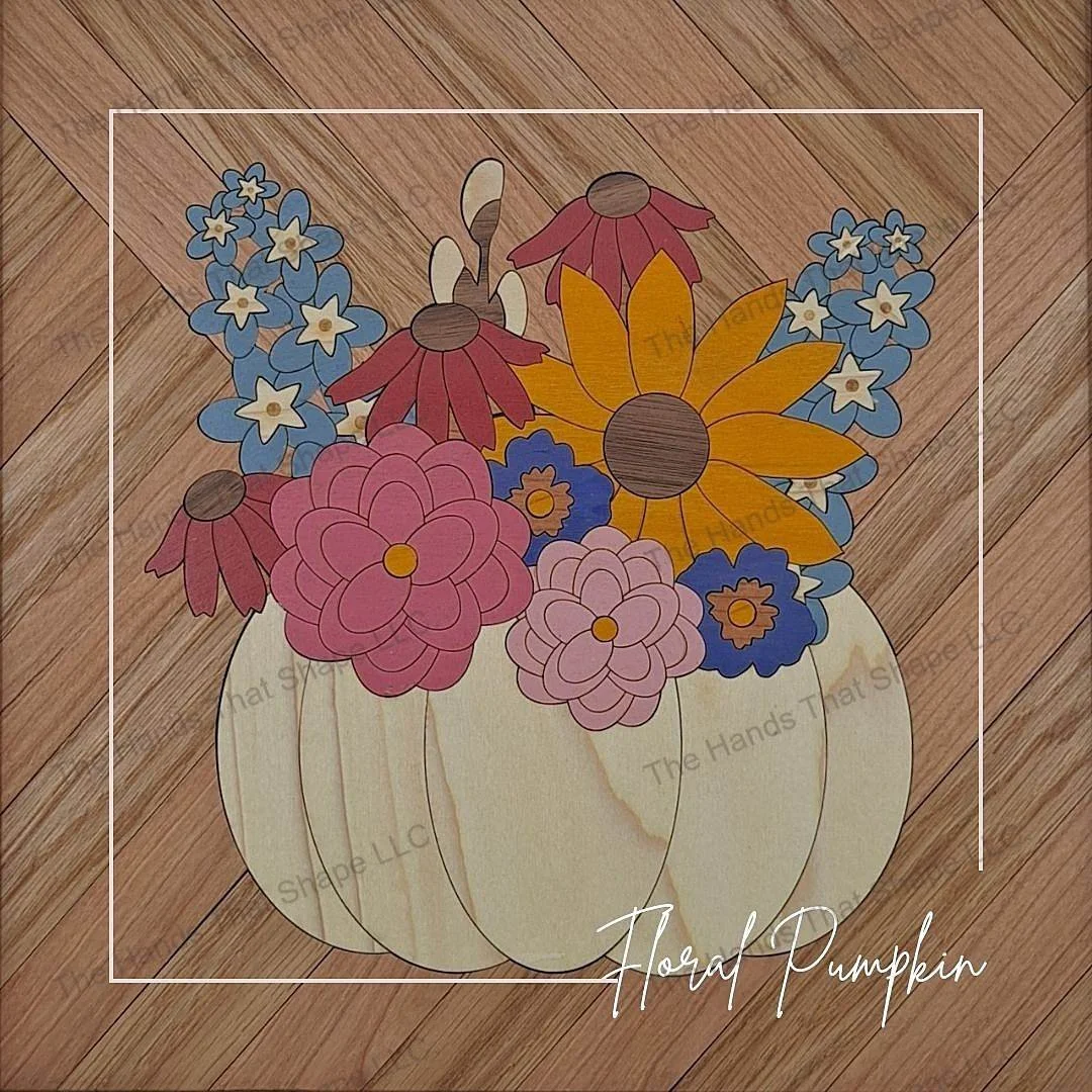 Fall Floral Pumpkin Laser Ready File