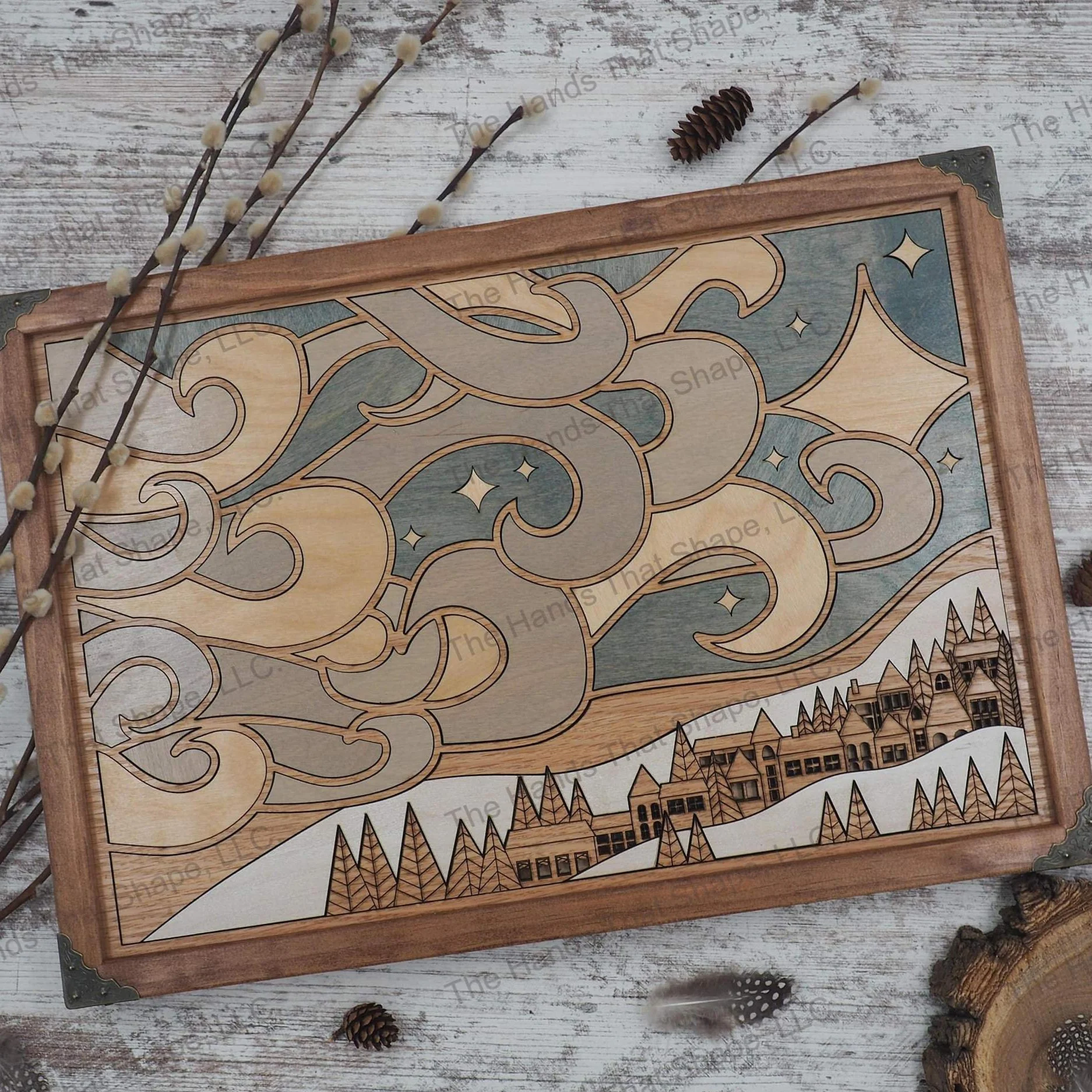 Winter Village Wood Wall Art