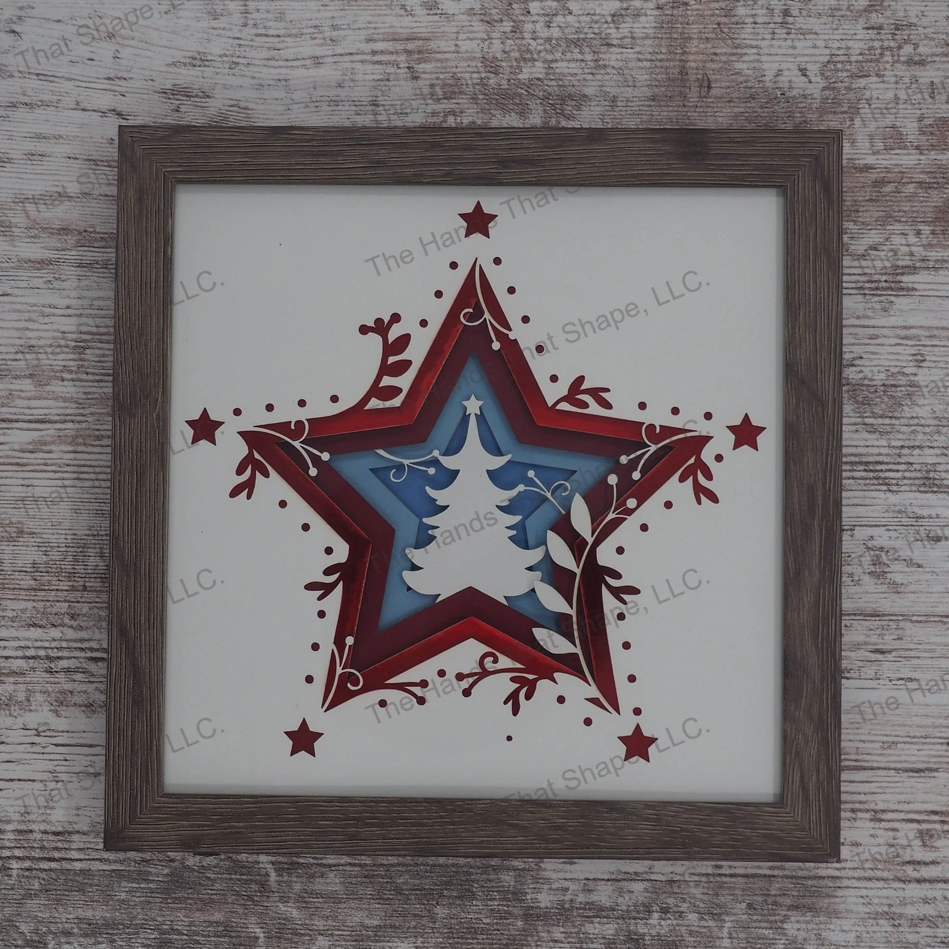 Christmas Tree Layered Paper Art Shadow Box