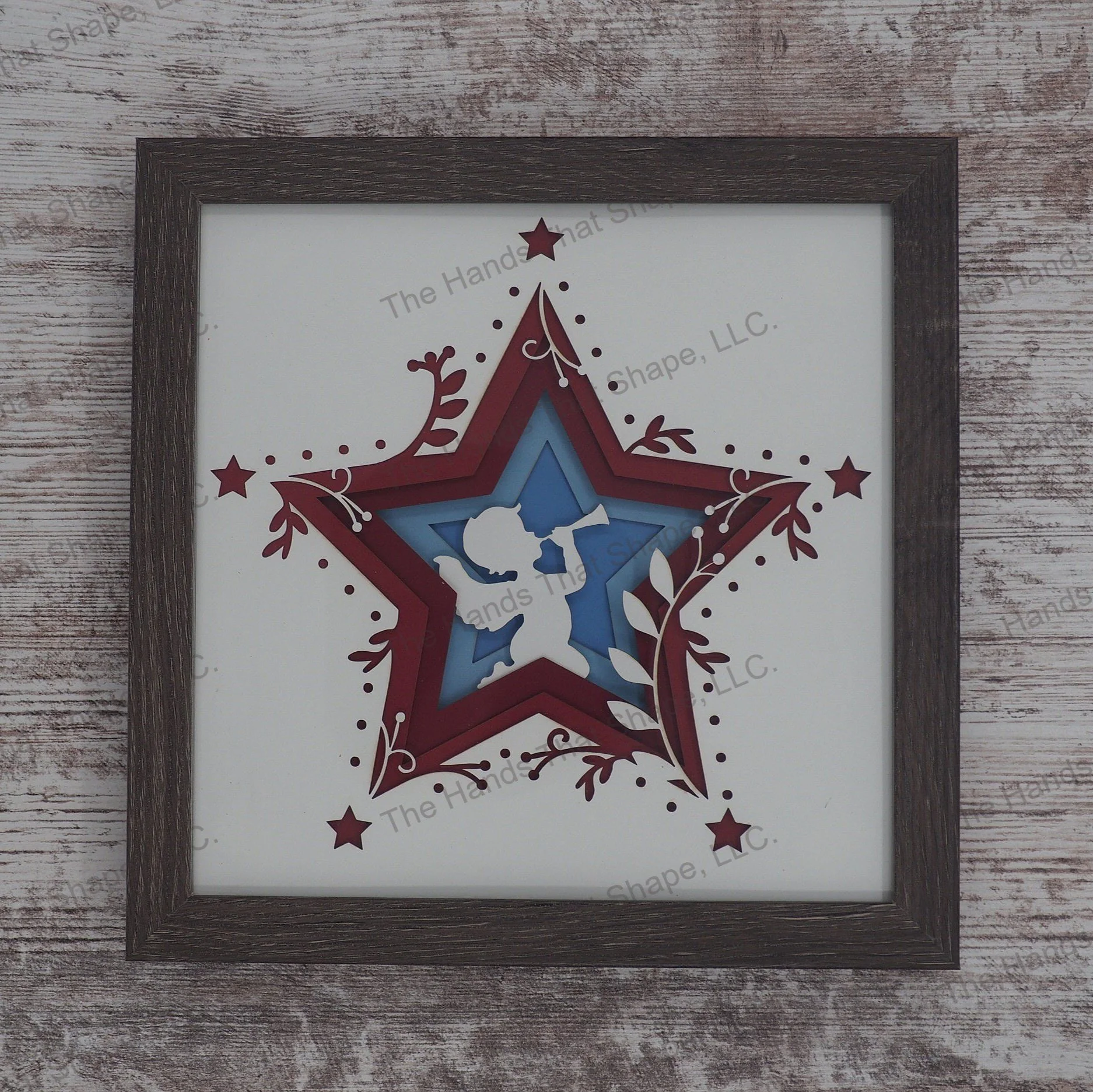 Christmas Angel Layered Paper Art Shadow Box