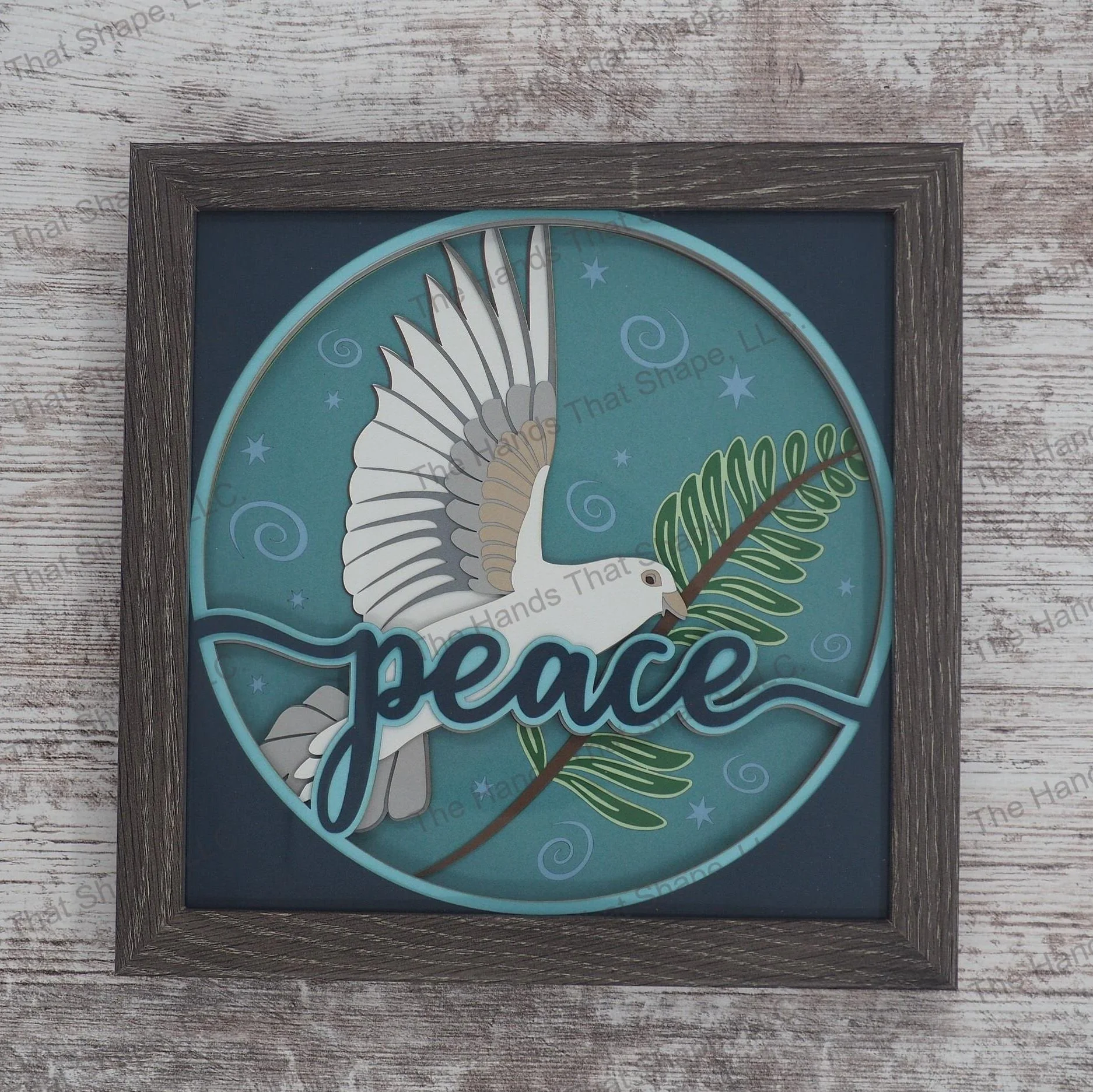 Peace Layered Paper Art Shadow Box
