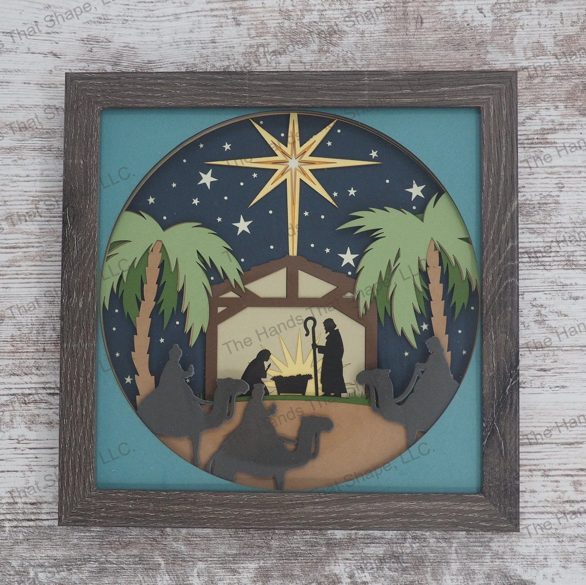 Nativity Layered Paper Art Shadow Box