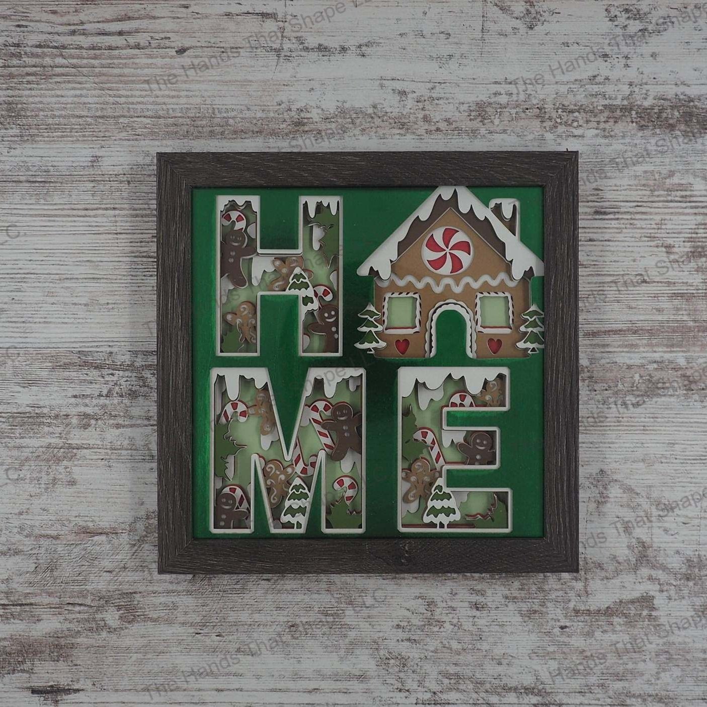 Gingerbread Home Layered Paper Art Shadow Box