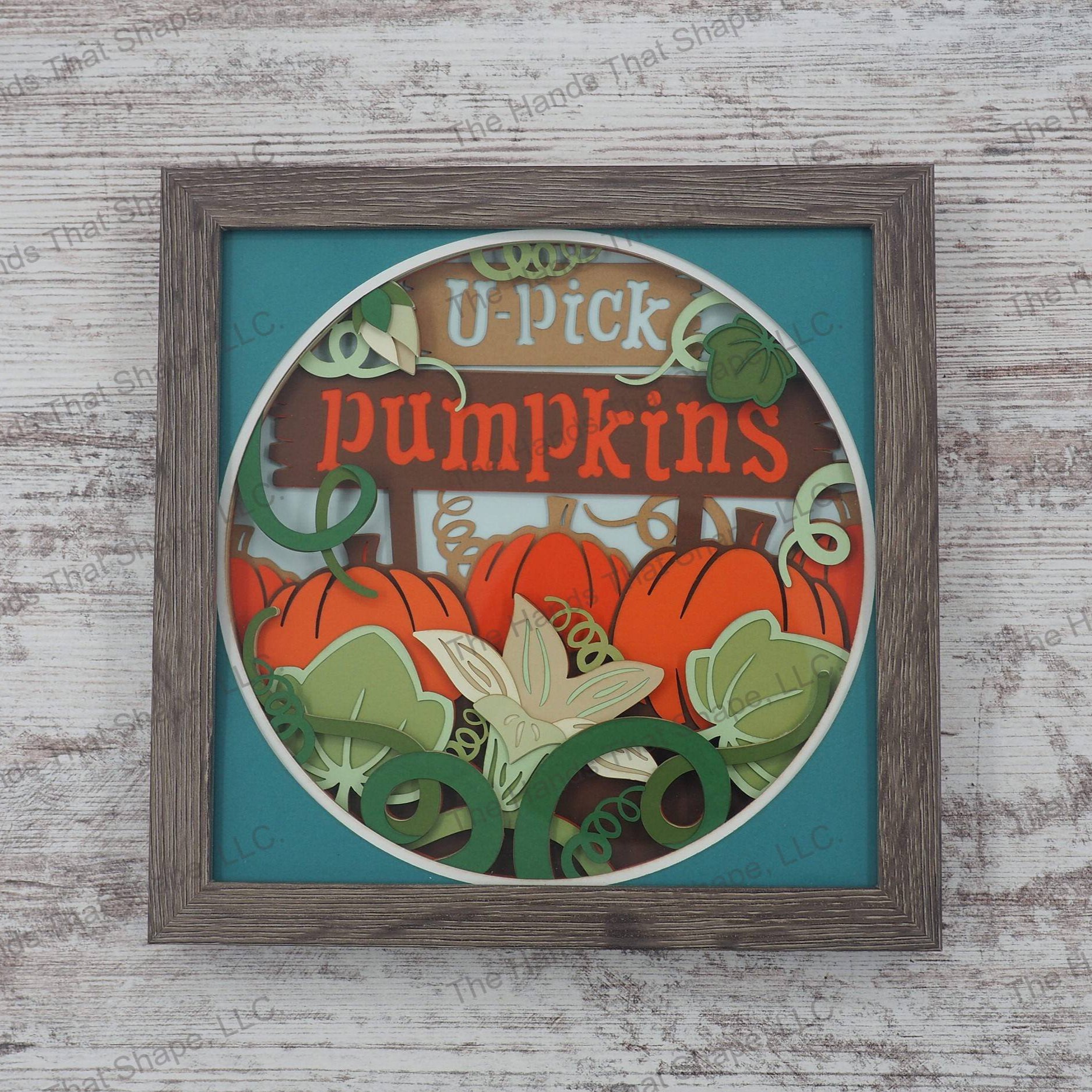 Pumpkin Patch Layered Paper Art Shadow Box